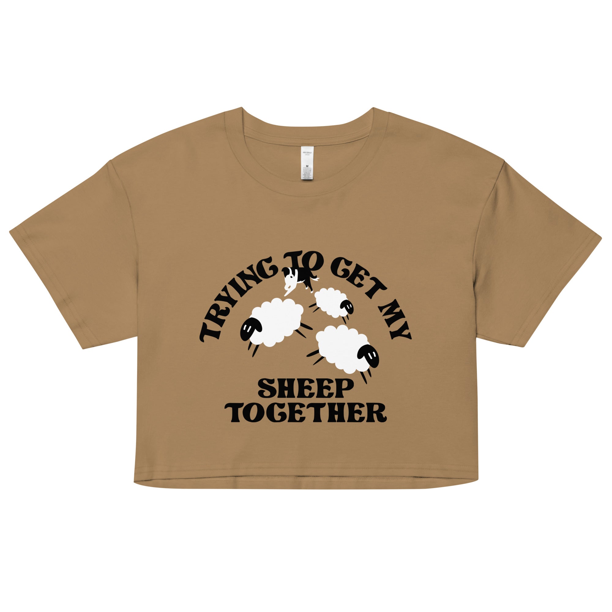 Trying To Get My Sheep Together Women's Crop Tee Hoodie, Sweatshirt | CoreVibeTees.com (Image 2)