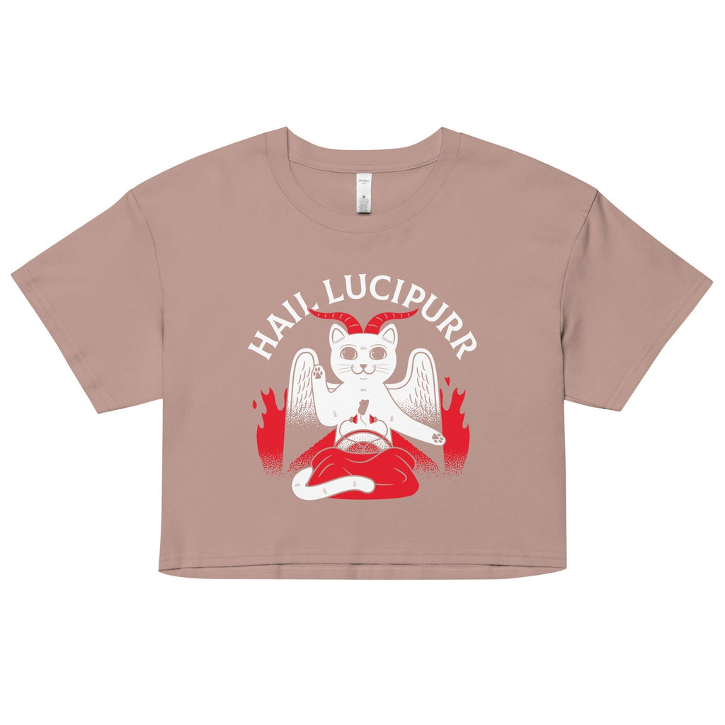 Hail Lucipurr Women's Crop Tee Hoodie, Sweatshirt | CoreVibeTees.com (Image 2)