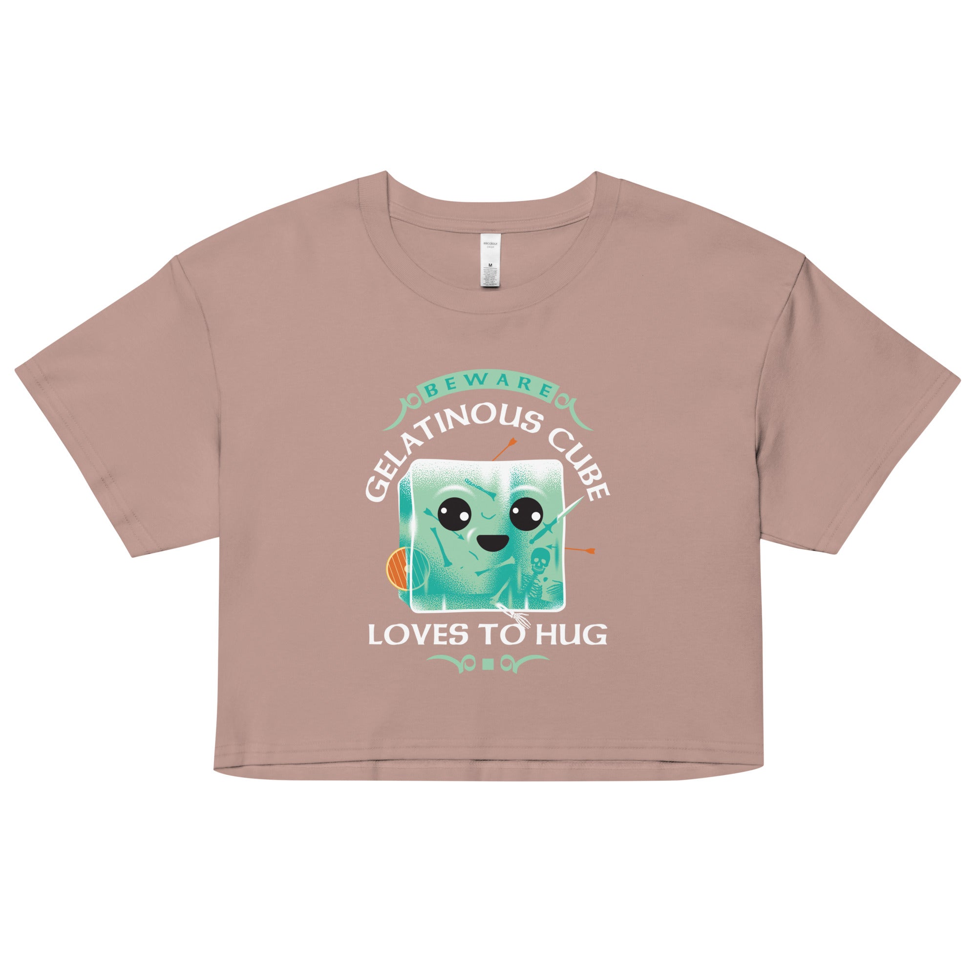 Gelatinous Cube Loves To Hug Women's Crop Tee Hoodie, Sweatshirt | CoreVibeTees.com (Image 2)