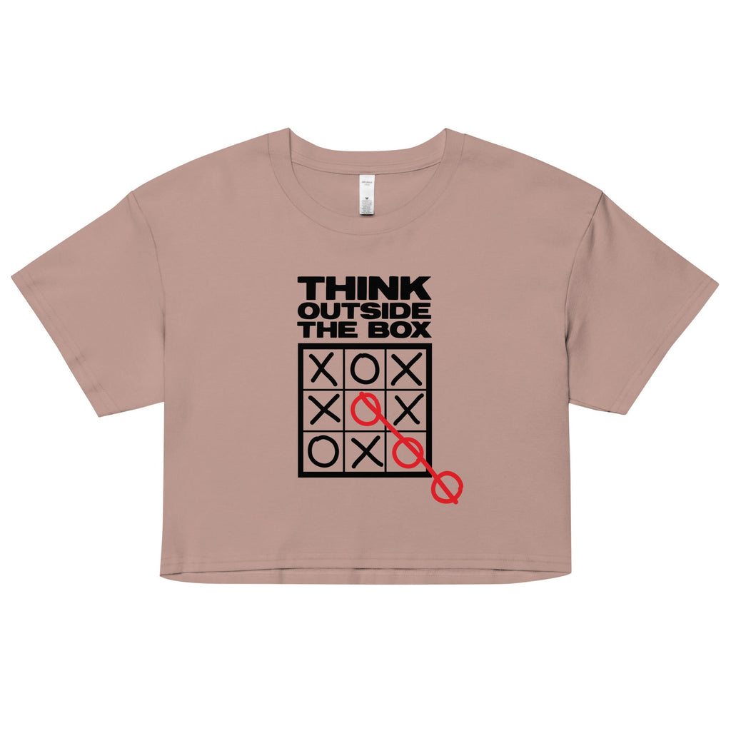 Think Outside The Box Women's Crop Tee Hoodie, Sweatshirt | CoreVibeTees.com (Image 2)