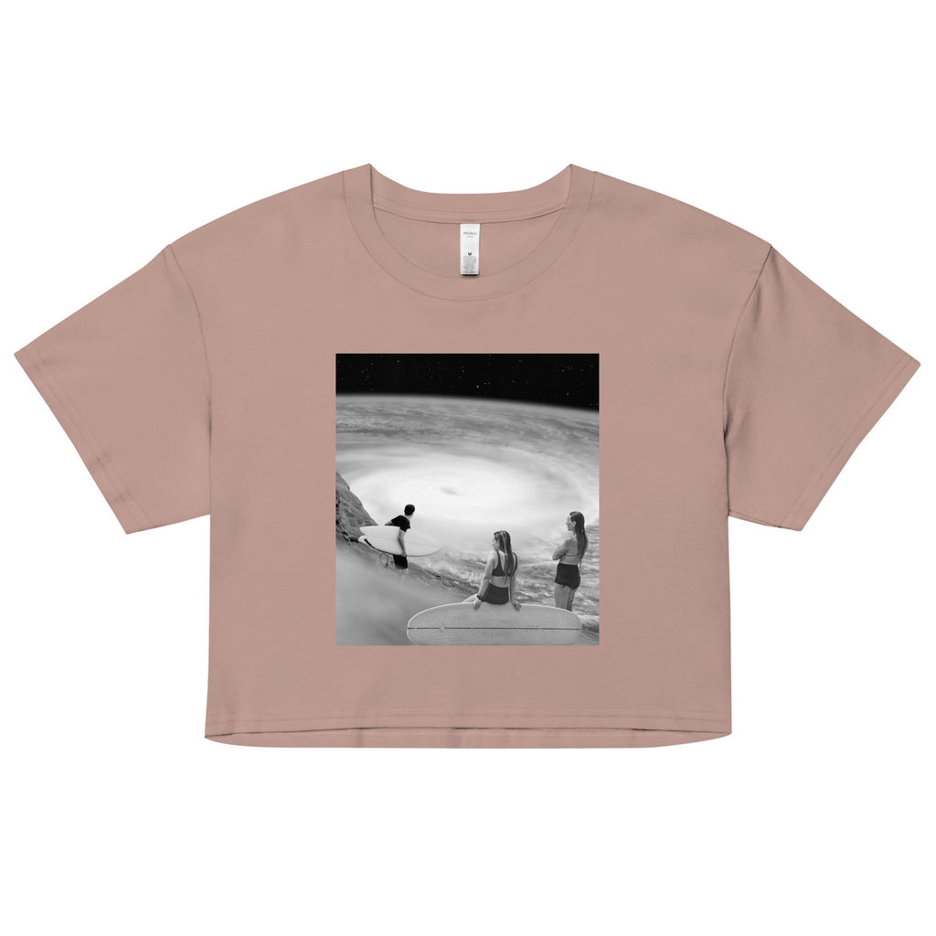 Surf's Up Women's Crop Tee Hoodie, Sweatshirt | CoreVibeTees.com (Image 3)
