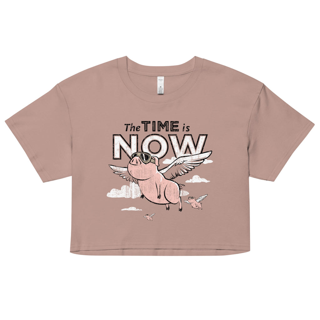 The Time Is Now Women's Crop Tee Hoodie, Sweatshirt | CoreVibeTees.com (Image 3)