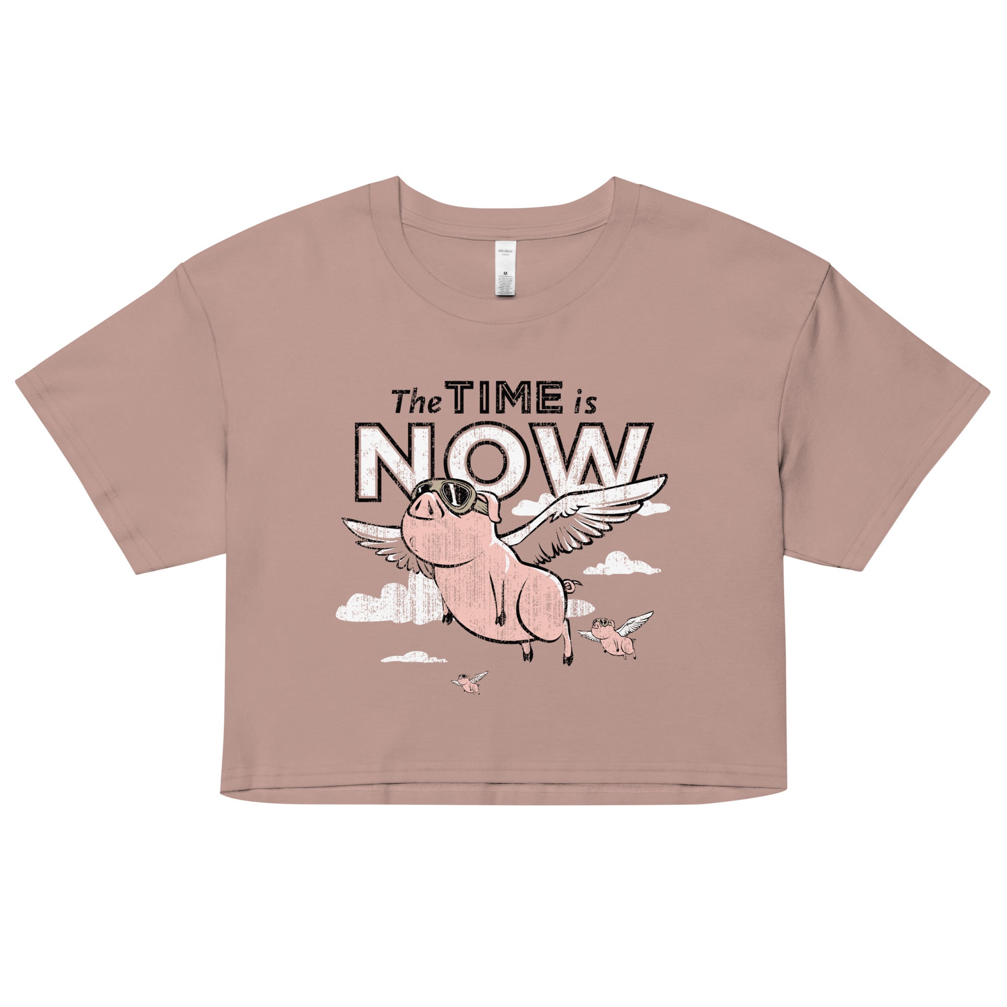 The Time Is Now Women's Crop Tee Hoodie, Sweatshirt | CoreVibeTees.com (Image 3)