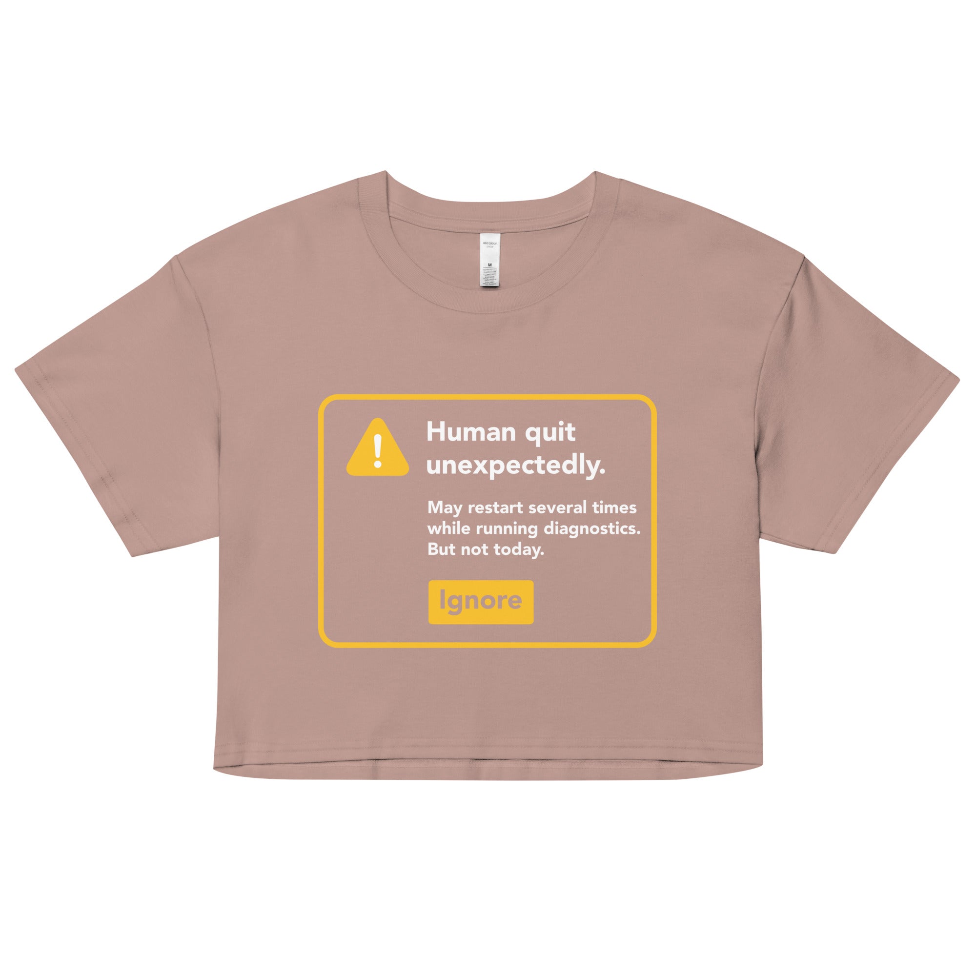 Human Quit Unexpectedly Women's Crop Tee Hoodie, Sweatshirt | CoreVibeTees.com (Image 3)