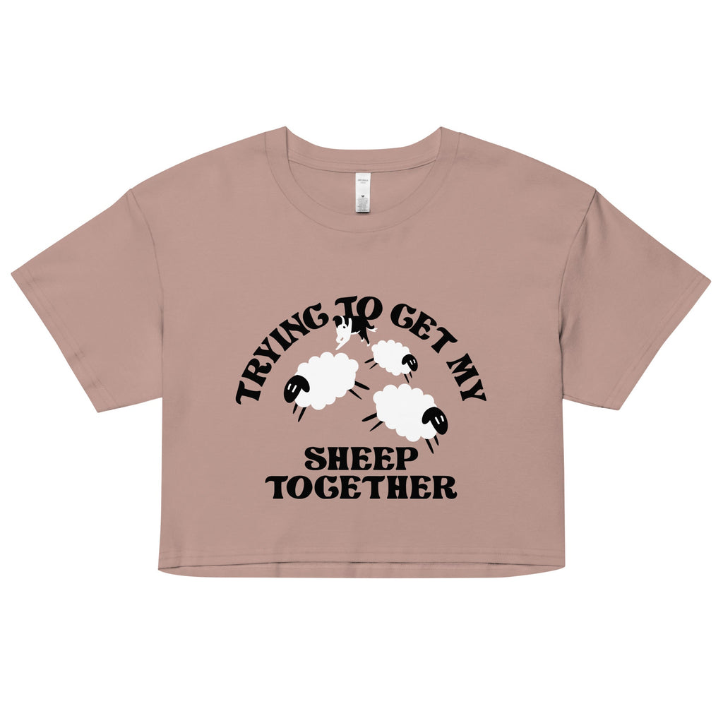 Trying To Get My Sheep Together Women's Crop Tee Hoodie, Sweatshirt | CoreVibeTees.com (Image 3)