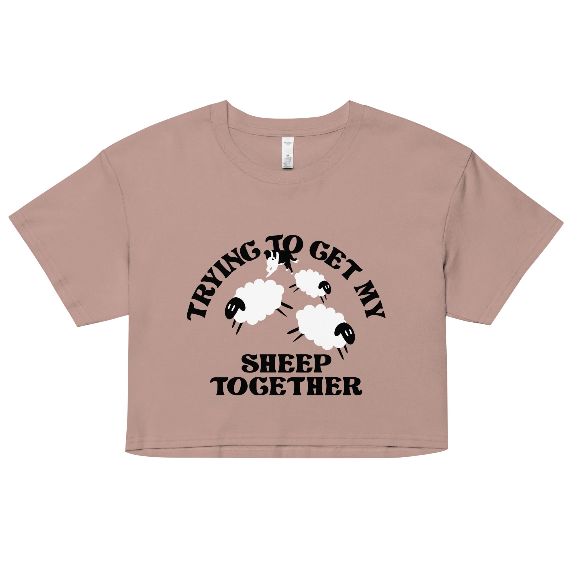 Trying To Get My Sheep Together Women's Crop Tee Hoodie, Sweatshirt | CoreVibeTees.com (Image 3)