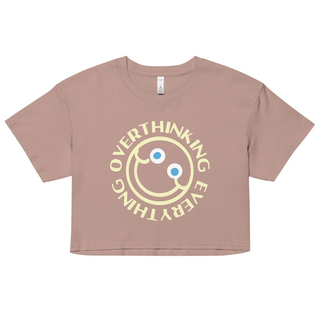 Overthinking Everything Women's Crop Tee Hoodie, Sweatshirt | CoreVibeTees.com (Image 2)