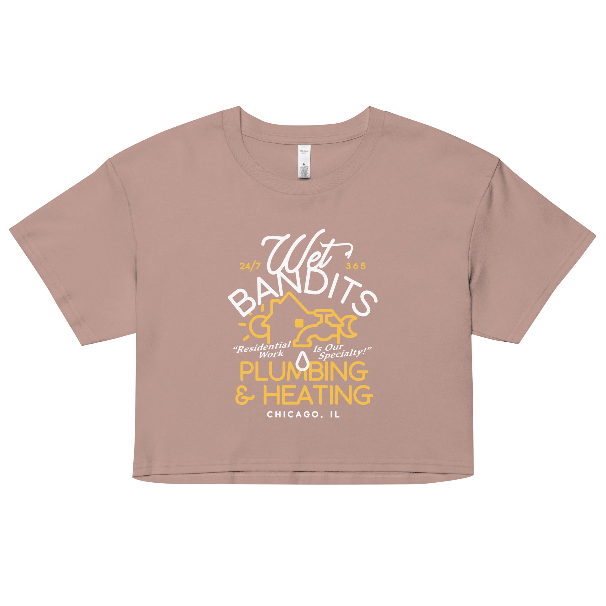 Wet Bandits Plumbing & Heating Women's Crop Tee Hoodie, Sweatshirt | CoreVibeTees.com (Image 2)