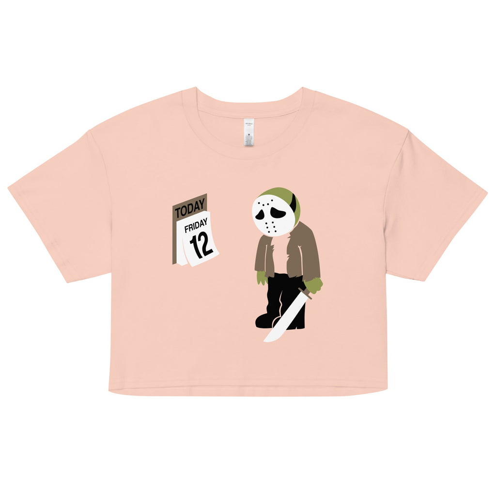 Friday the 12th Women's Crop Tee Hoodie, Sweatshirt | CoreVibeTees.com (Image 1)