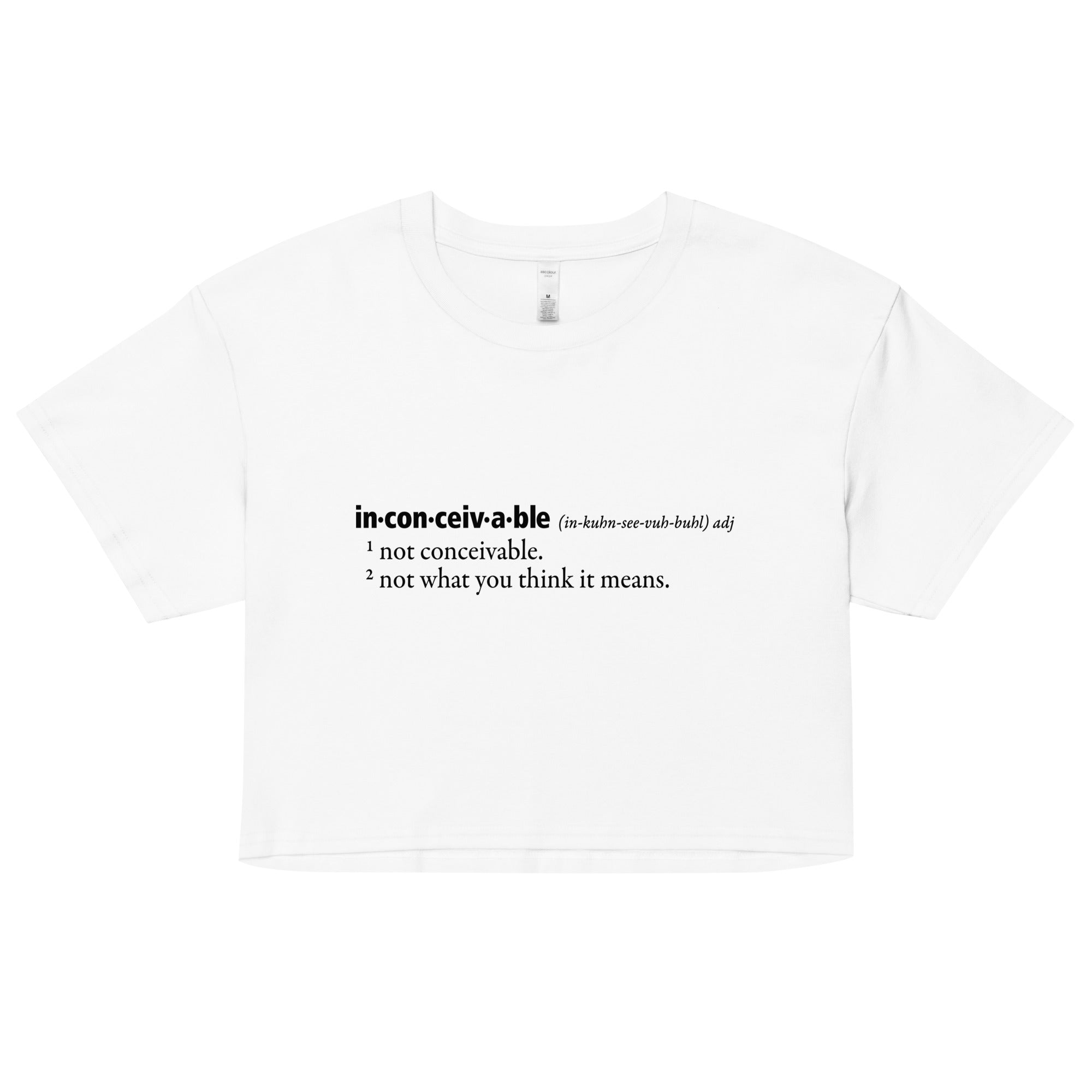 Inconceivable Definition Women's Crop Tee Hoodie, Sweatshirt | CoreVibeTees.com (Image 5)