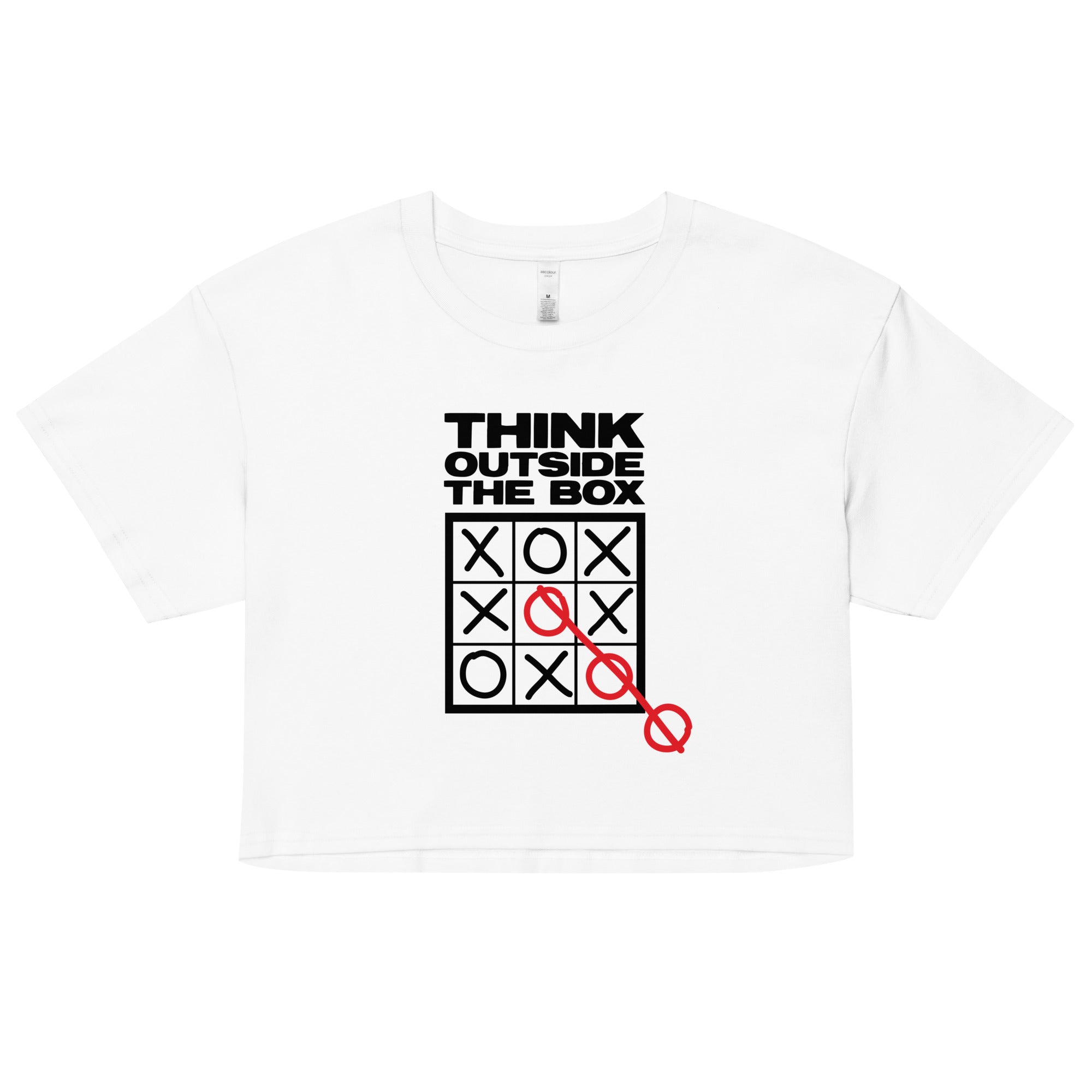 Think Outside The Box Women's Crop Tee Hoodie, Sweatshirt | CoreVibeTees.com (Image 1)