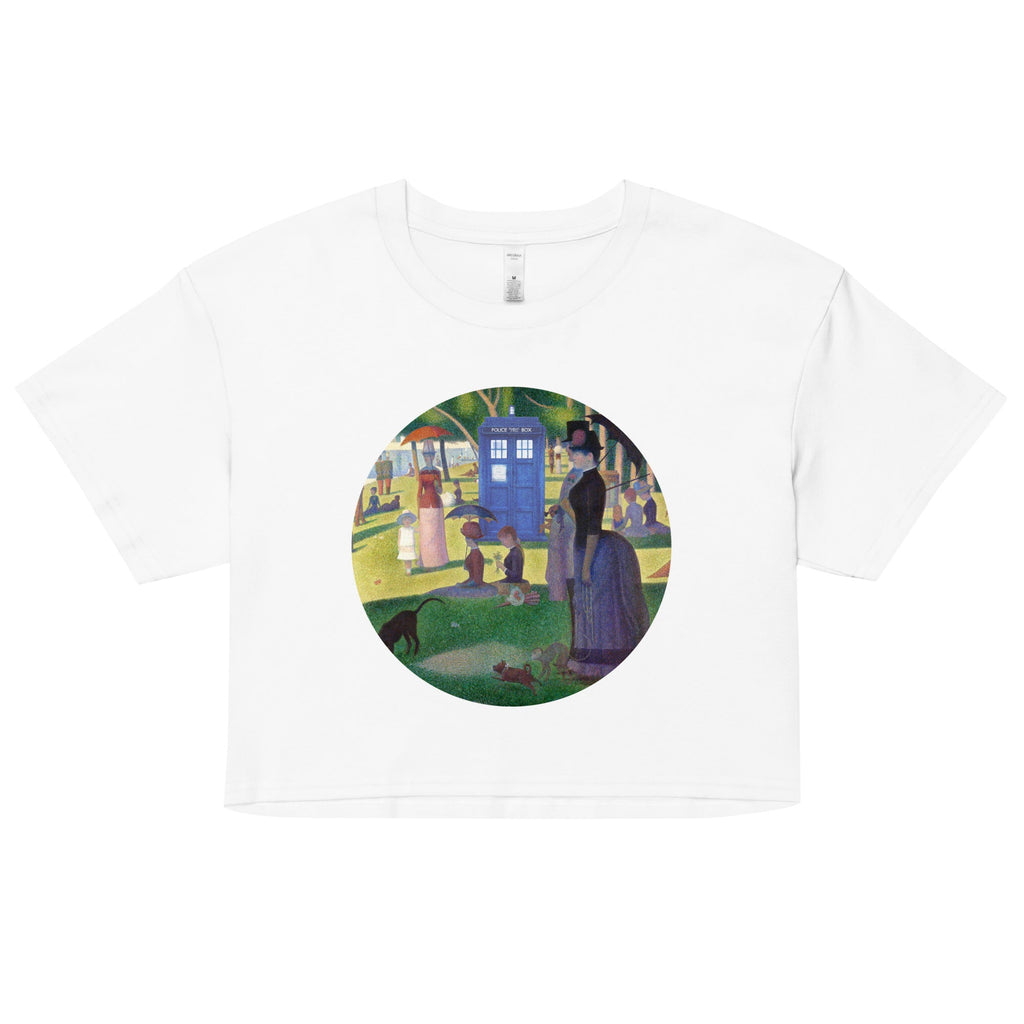 Tardis On La Grande Women's Crop Tee Hoodie, Sweatshirt | CoreVibeTees.com (Image 5)