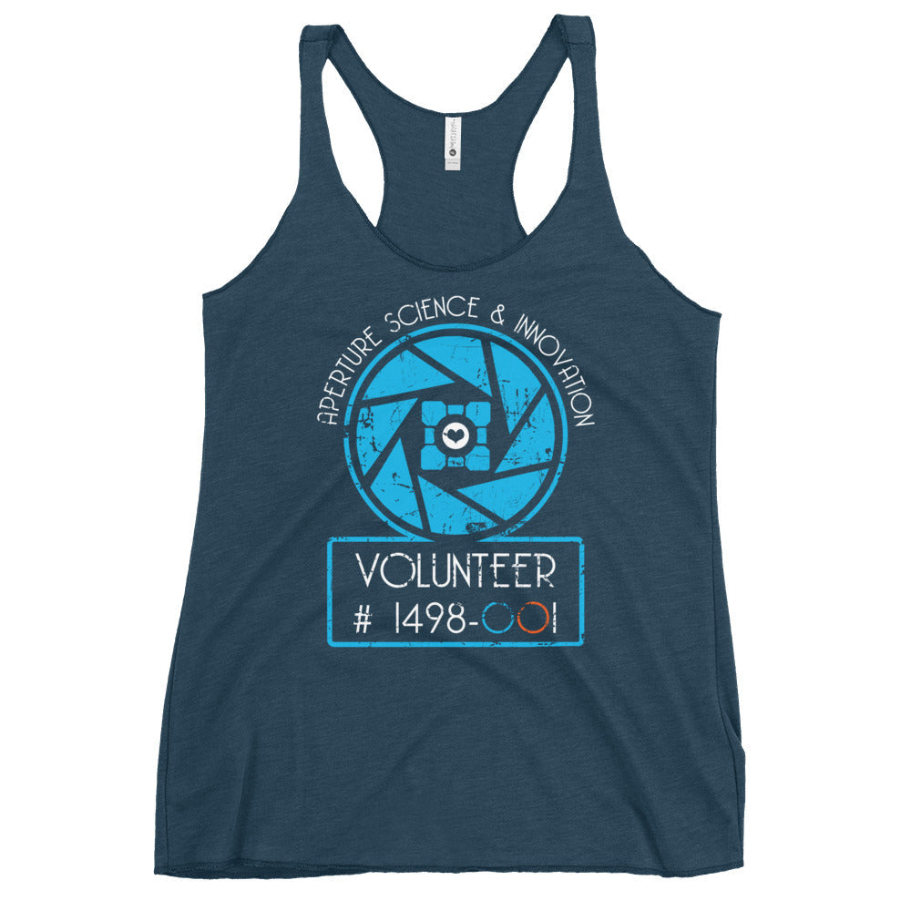 Aperture Science Volunteer Women's Racerback Tank T-Shirts, Hoodie, Sweatshirt | CoreVibeTees.com (Image 3)