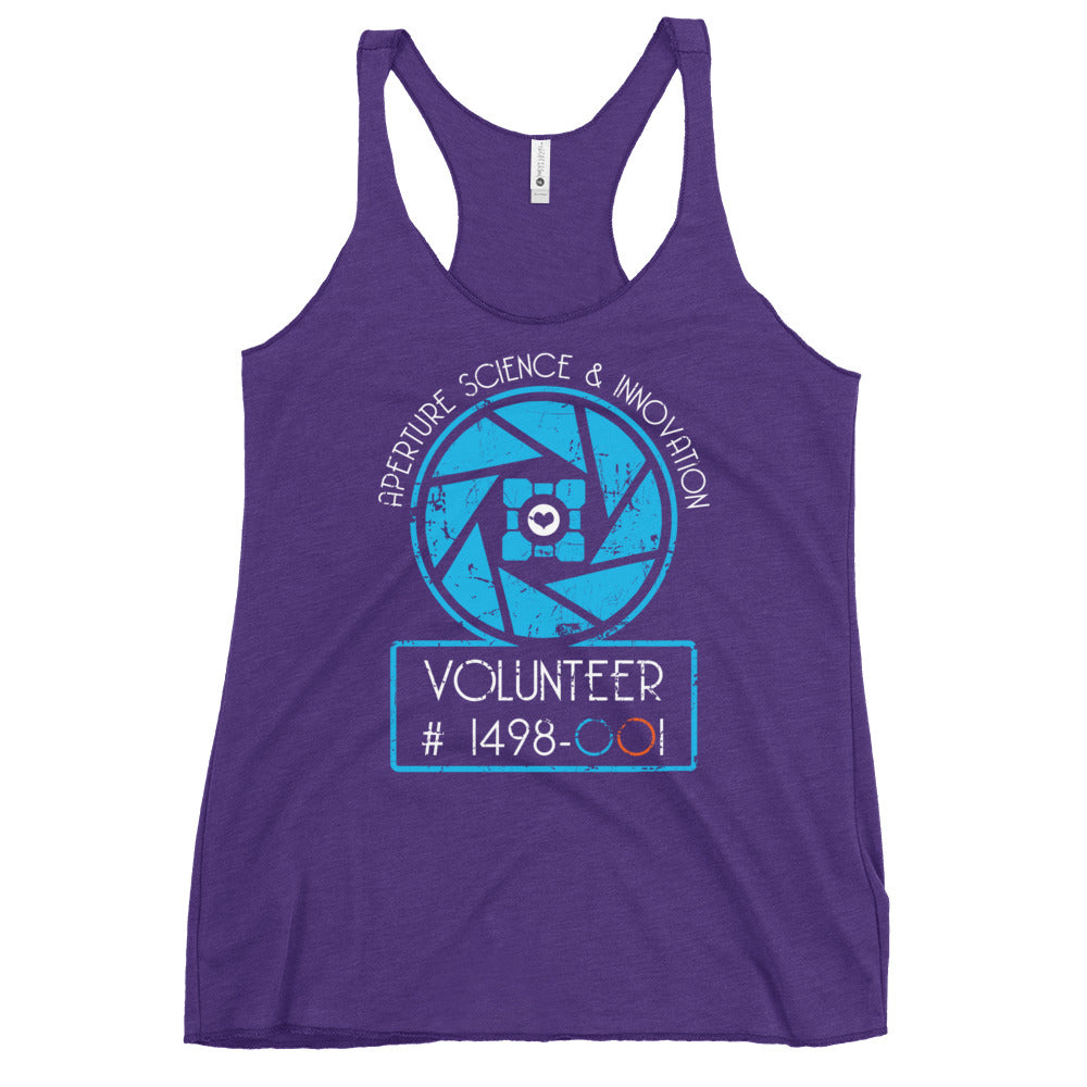 Aperture Science Volunteer Women's Racerback Tank T-Shirts, Hoodie, Sweatshirt | CoreVibeTees.com (Image 4)