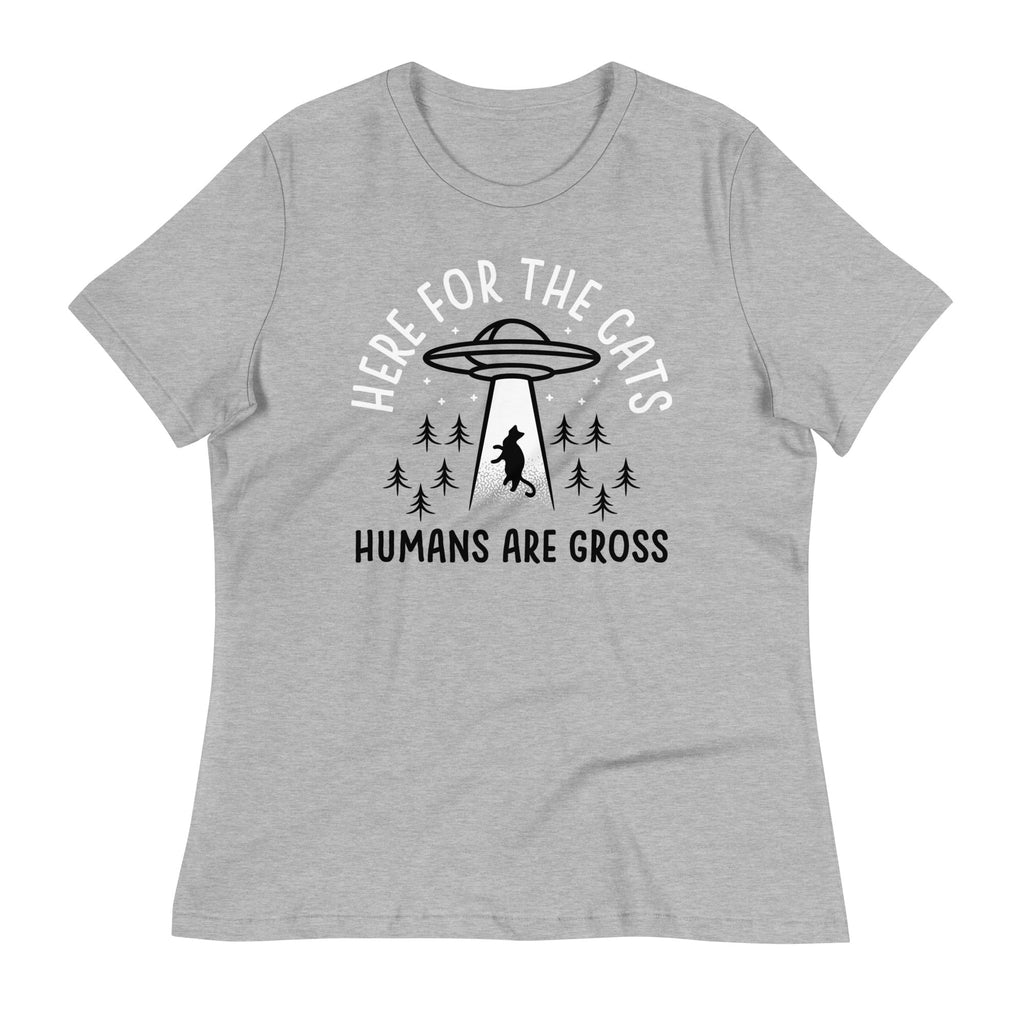 Here For The Cats, Humans Are Gross Women's Signature Tee Hoodie, Sweatshirt | CoreVibeTees.com (Image 1)