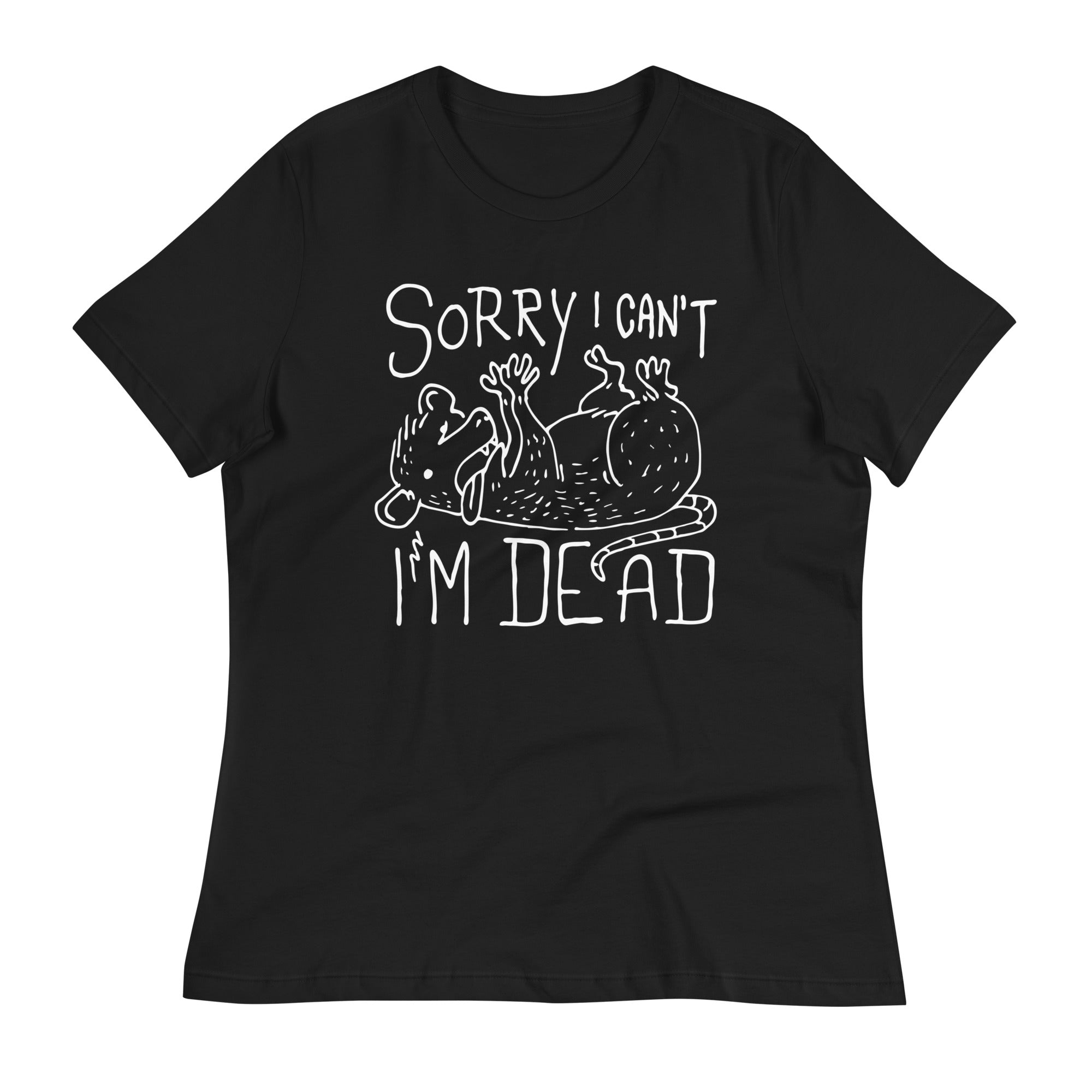 Sorry I Can't I'm Dead Women's Signature Tee Hoodie, Sweatshirt | CoreVibeTees.com (Image 1)