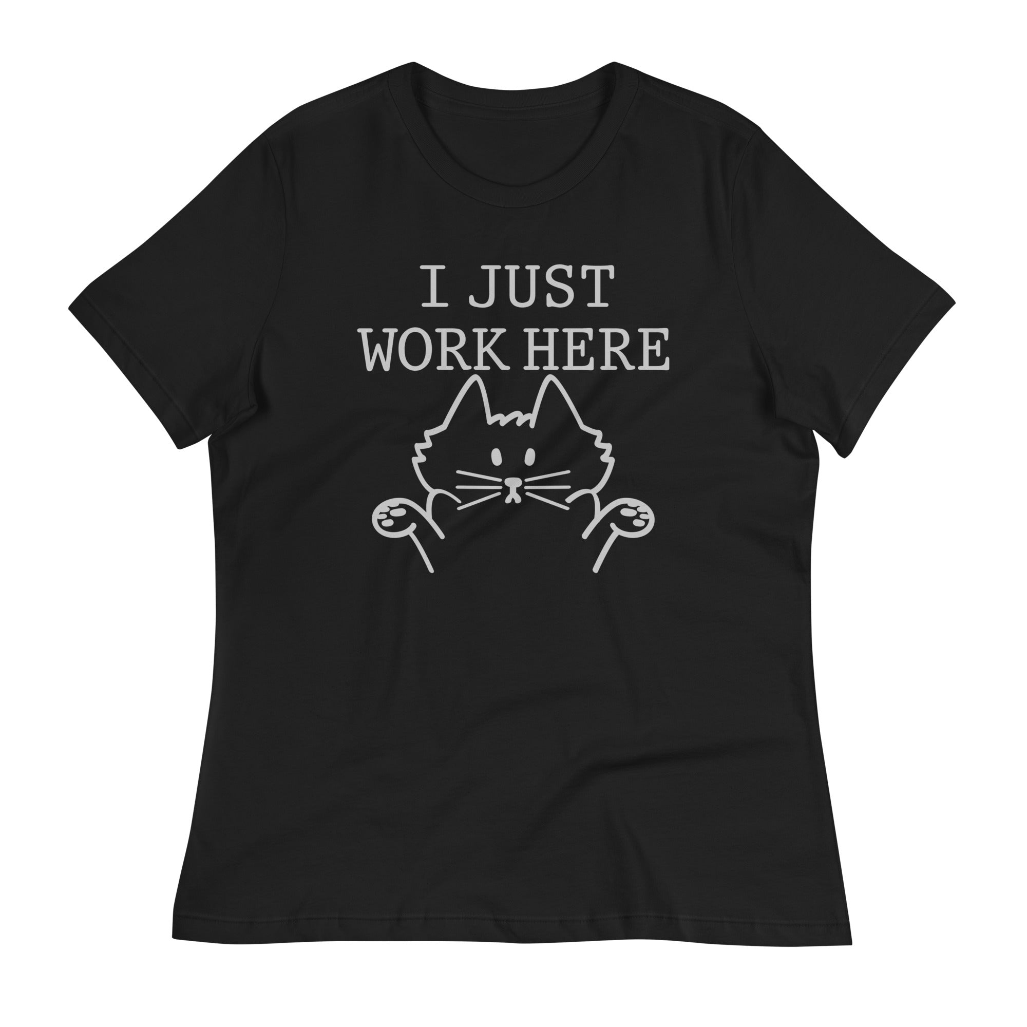 I Just Work Here Women's Signature Tee Hoodie, Sweatshirt | CoreVibeTees.com (Image 1)