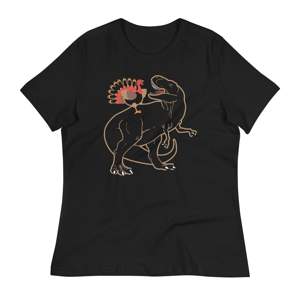 Turkey Riding T-Rex Women's Signature Tee Hoodie, Sweatshirt | CoreVibeTees.com (Image 1)