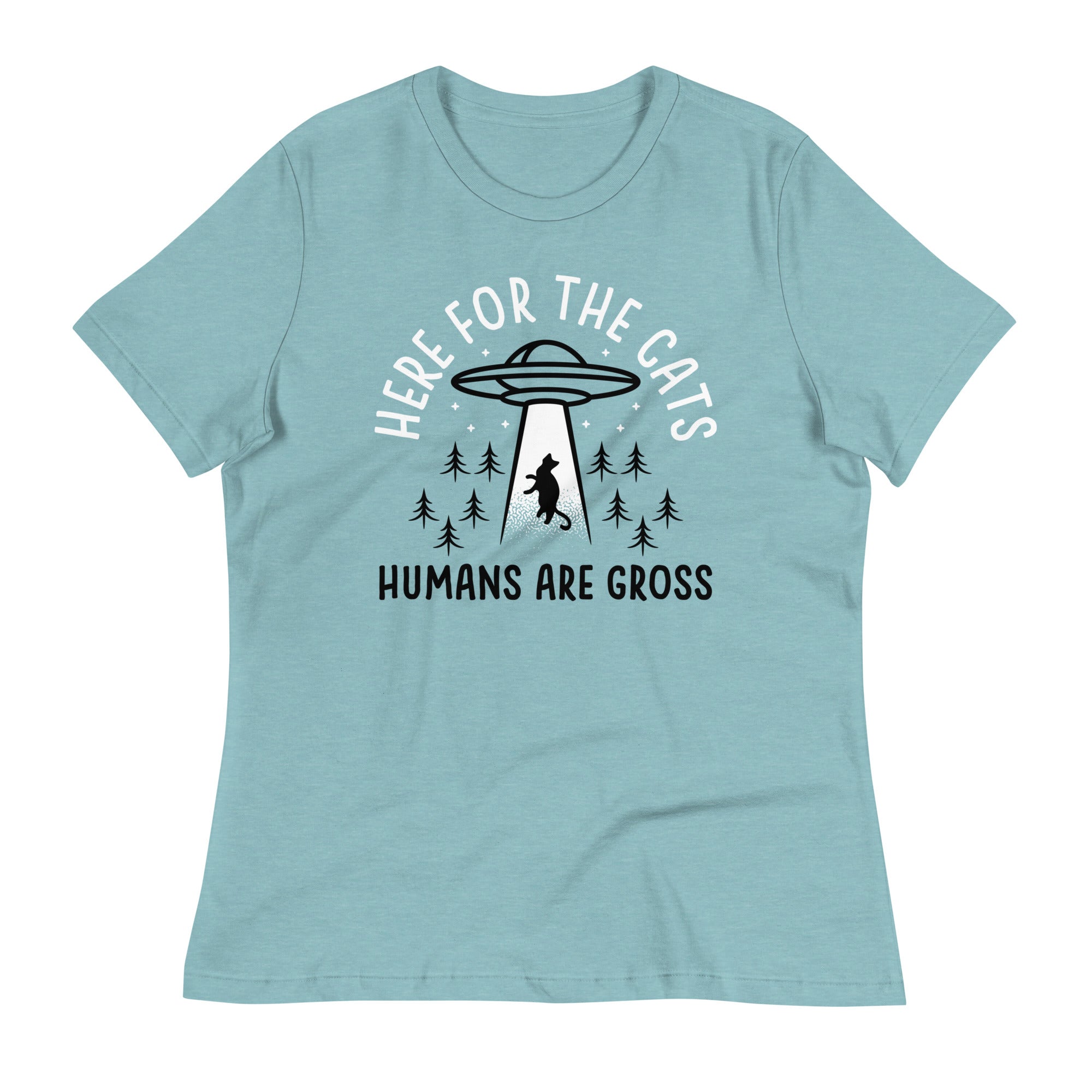 Here For The Cats, Humans Are Gross Women's Signature Tee Hoodie, Sweatshirt | CoreVibeTees.com (Image 2)