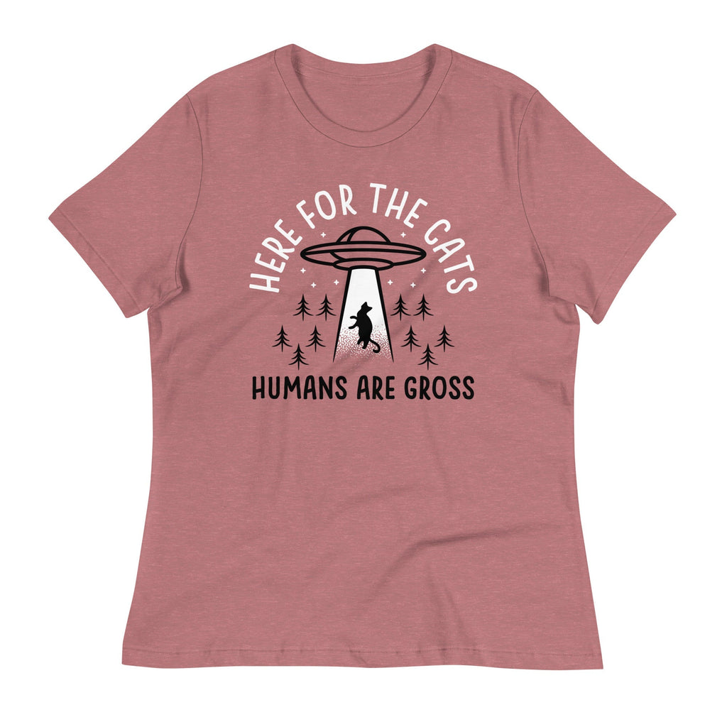 Here For The Cats, Humans Are Gross Women's Signature Tee Hoodie, Sweatshirt | CoreVibeTees.com (Image 3)