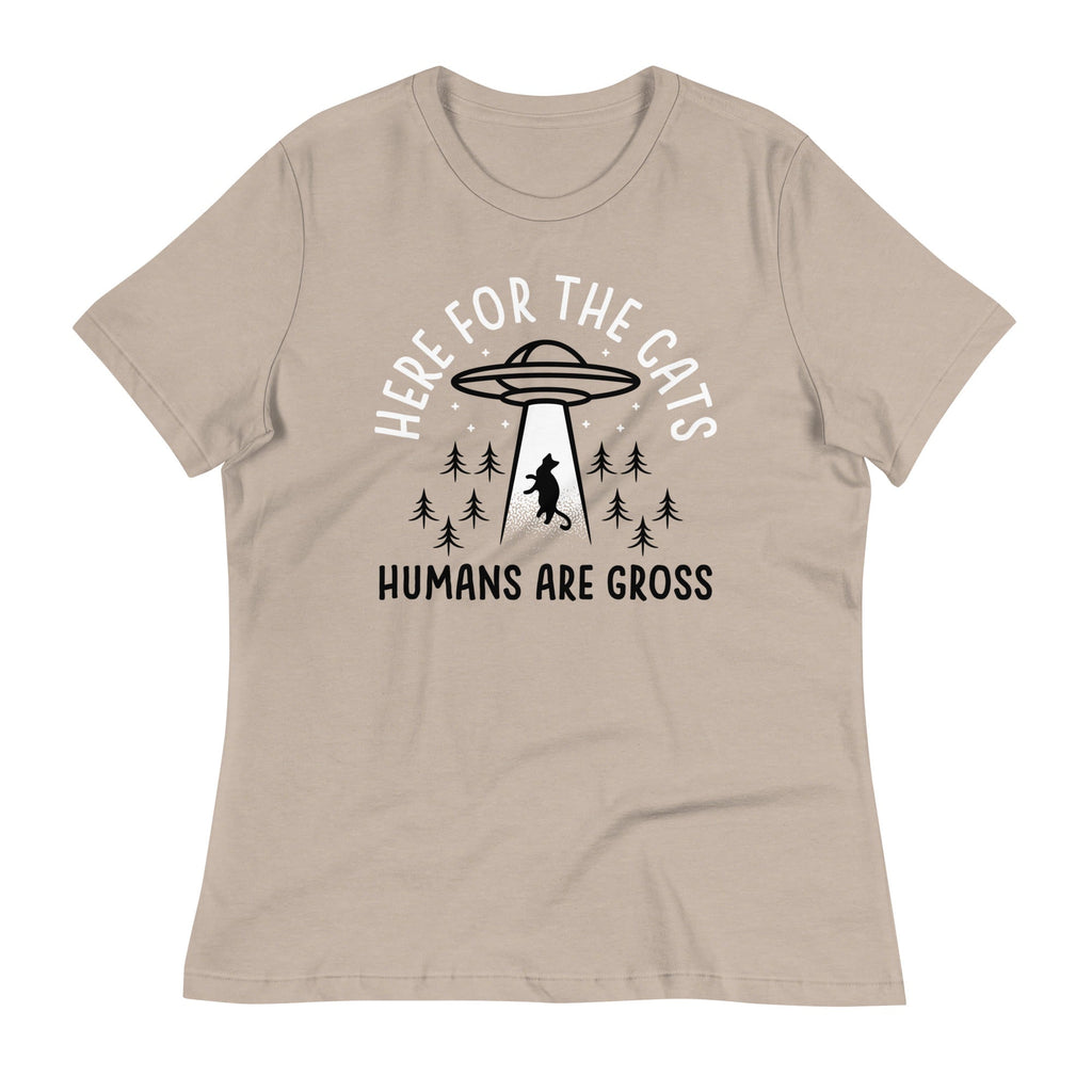 Here For The Cats, Humans Are Gross Women's Signature Tee Hoodie, Sweatshirt | CoreVibeTees.com (Image 4)