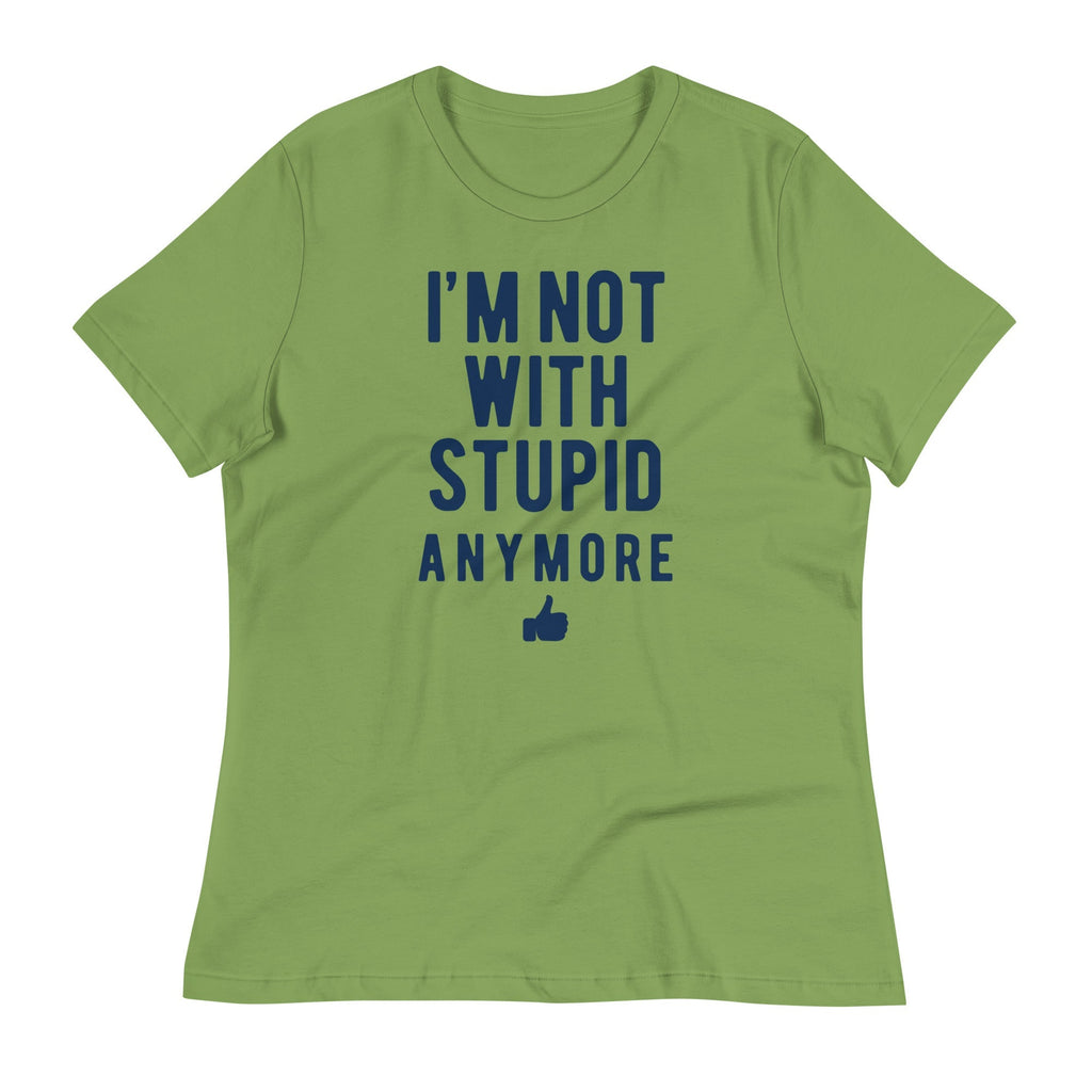I'm Not With Stupid Anymore Women's Signature Tee Hoodie, Sweatshirt | CoreVibeTees.com (Image 3)