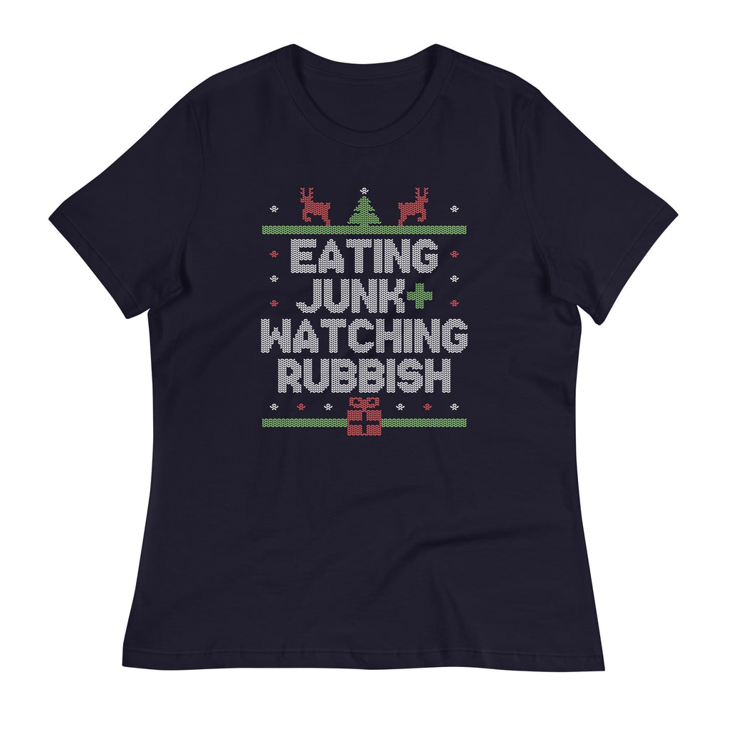 Eating Junk And Watching Rubbish Women's Signature Tee Hoodie, Sweatshirt | CoreVibeTees.com (Image 1)