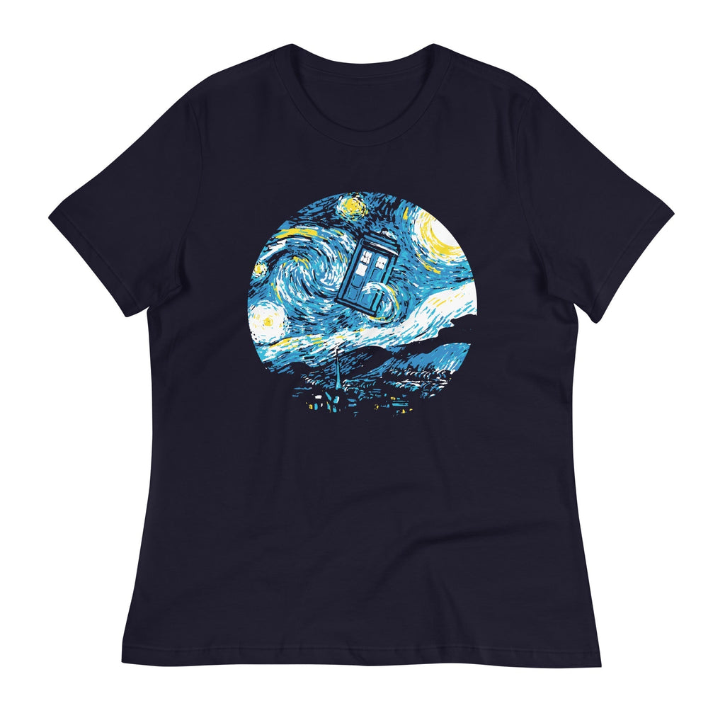 Starry Night Police Box Women's Signature Tee Hoodie, Sweatshirt | CoreVibeTees.com (Image 2)