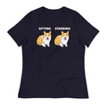 Corgi Sitting And Standing Women's Signature Tee Hoodie, Sweatshirt | CoreVibeTees.com (Image 1)