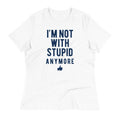 I'm Not With Stupid Anymore Women's Signature Tee Hoodie, Sweatshirt | CoreVibeTees.com (Image 1)