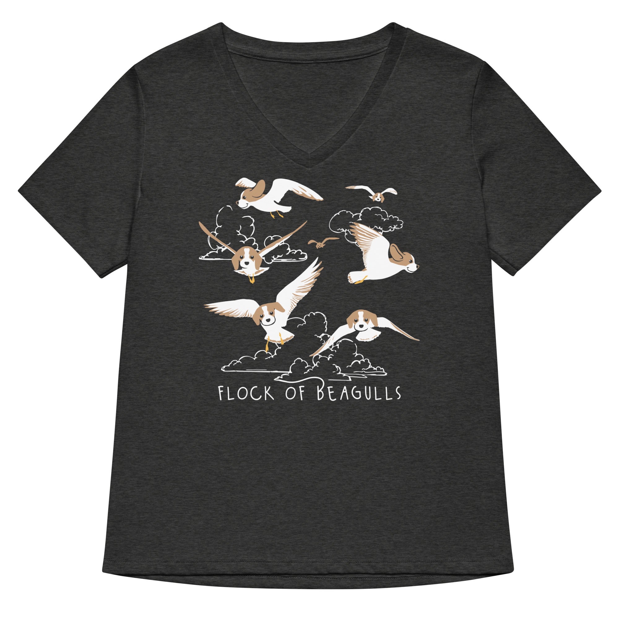 Flock Of Beagulls Women's V-Neck Tee Hoodie, Sweatshirt | CoreVibeTees.com (Image 3)