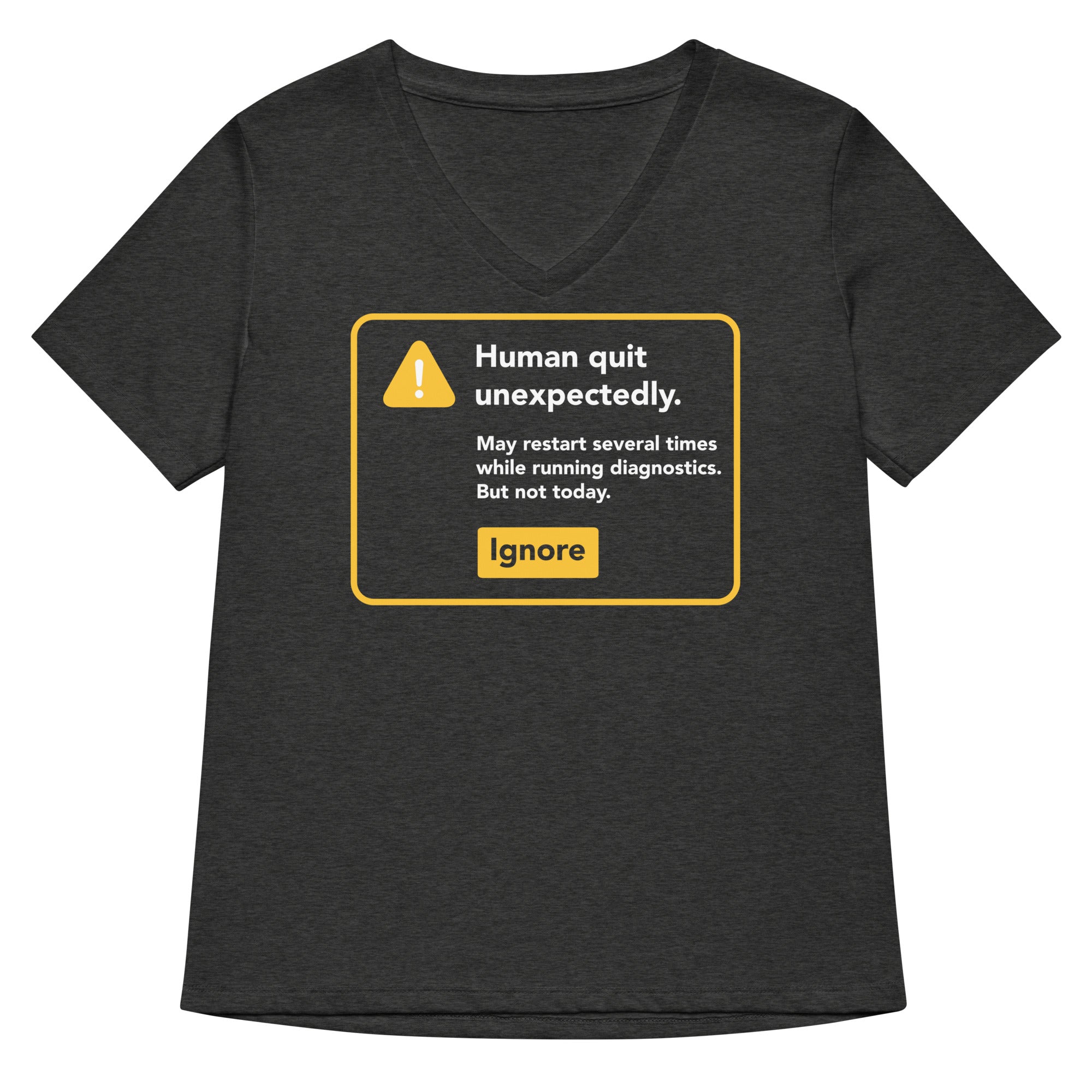 Human Quit Unexpectedly Women's V-Neck Tee Hoodie, Sweatshirt | CoreVibeTees.com (Image 3)
