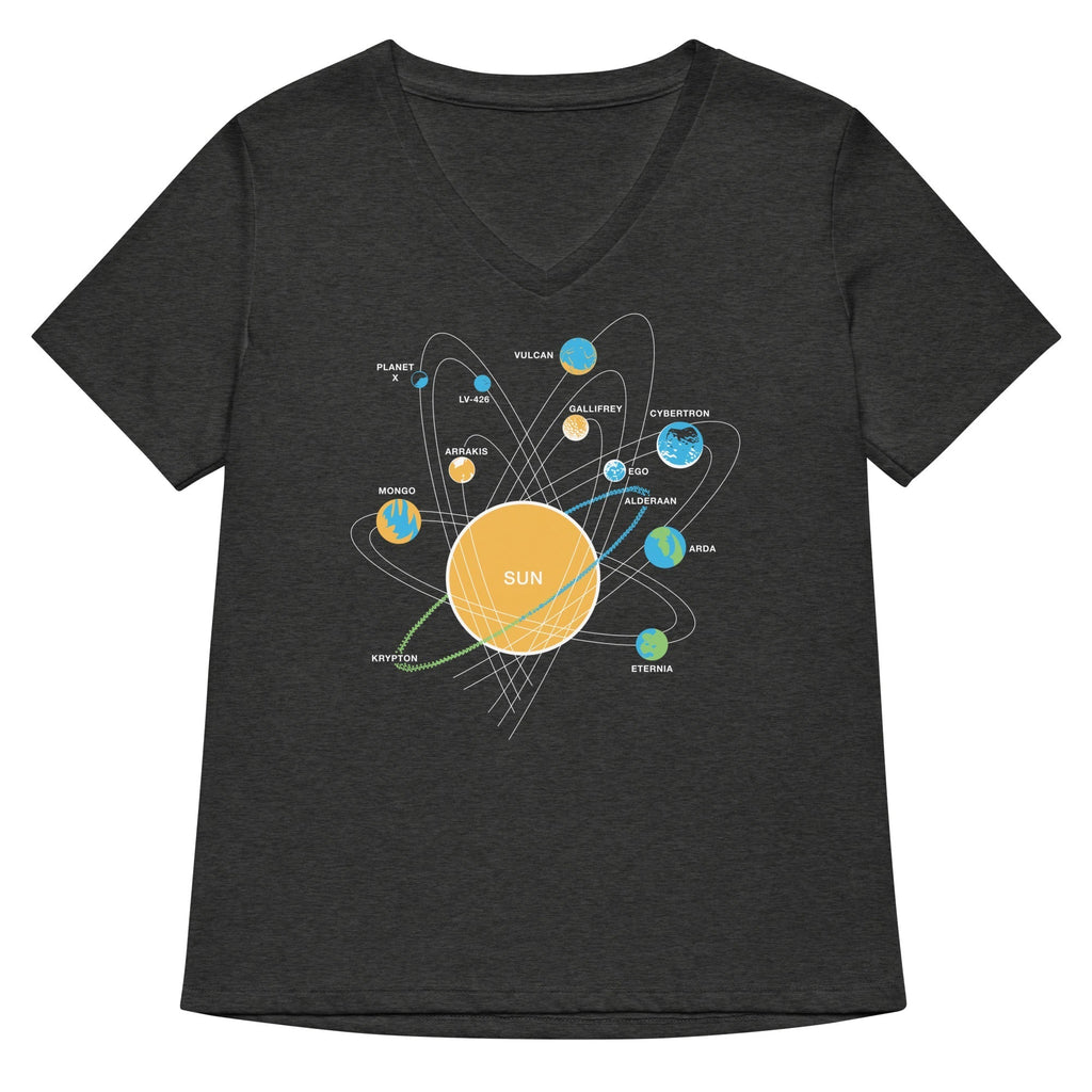 Solar System Women's V-Neck Tee Hoodie, Sweatshirt | CoreVibeTees.com (Image 3)