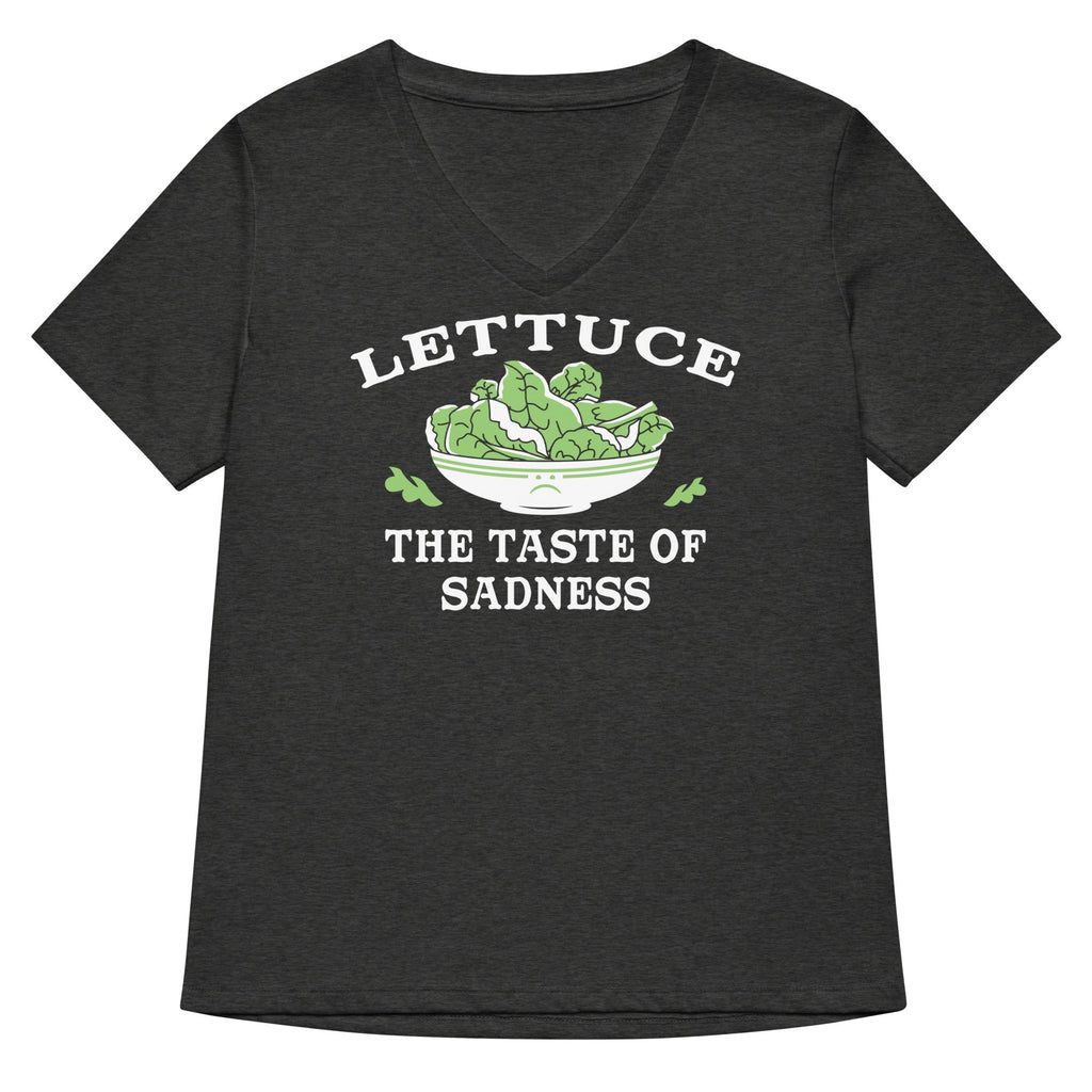 Lettuce, The Taste Of Sadness Women's V-Neck Tee Hoodie, Sweatshirt | CoreVibeTees.com (Image 3)