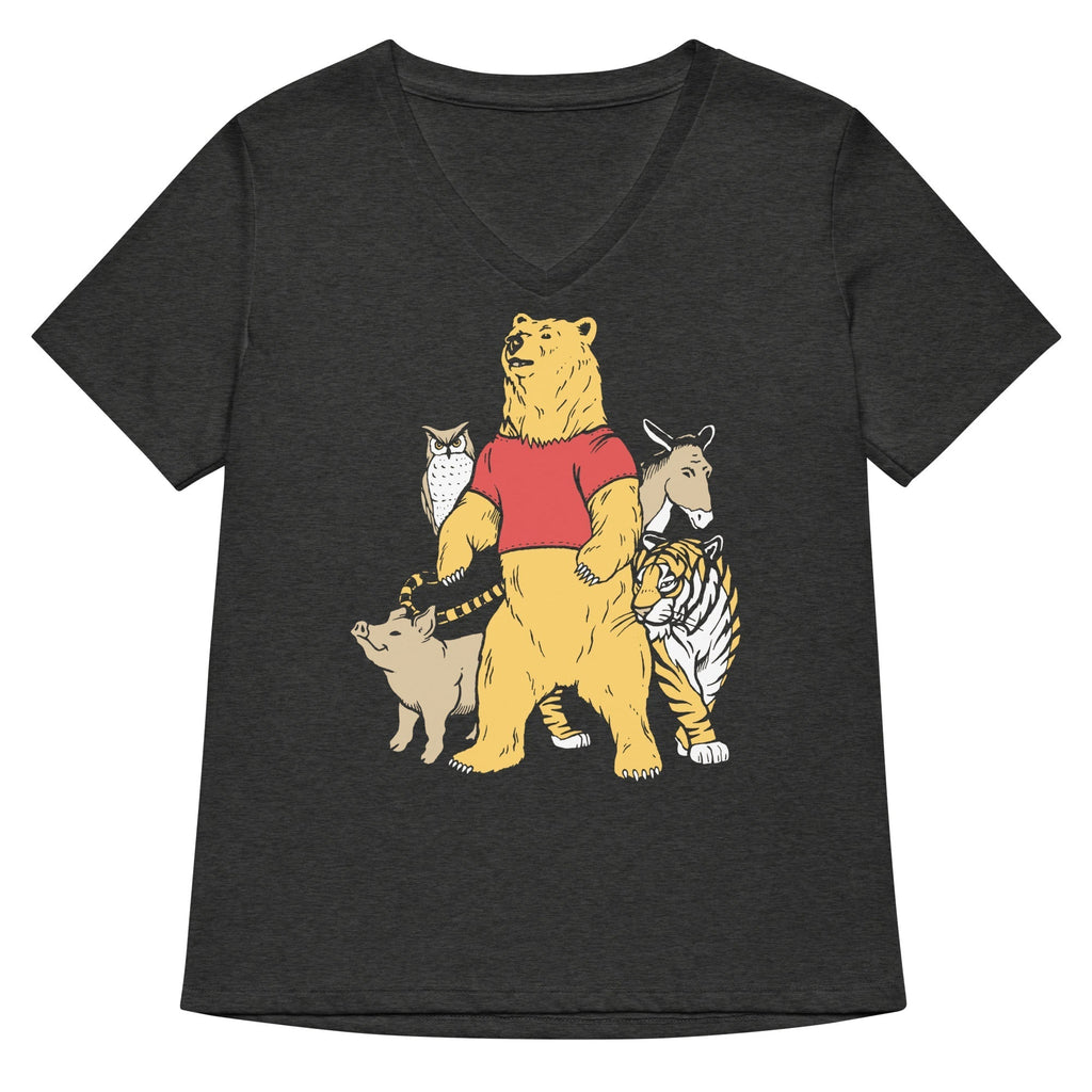 Bear And Friends Women's V-Neck Tee Hoodie, Sweatshirt | CoreVibeTees.com (Image 3)