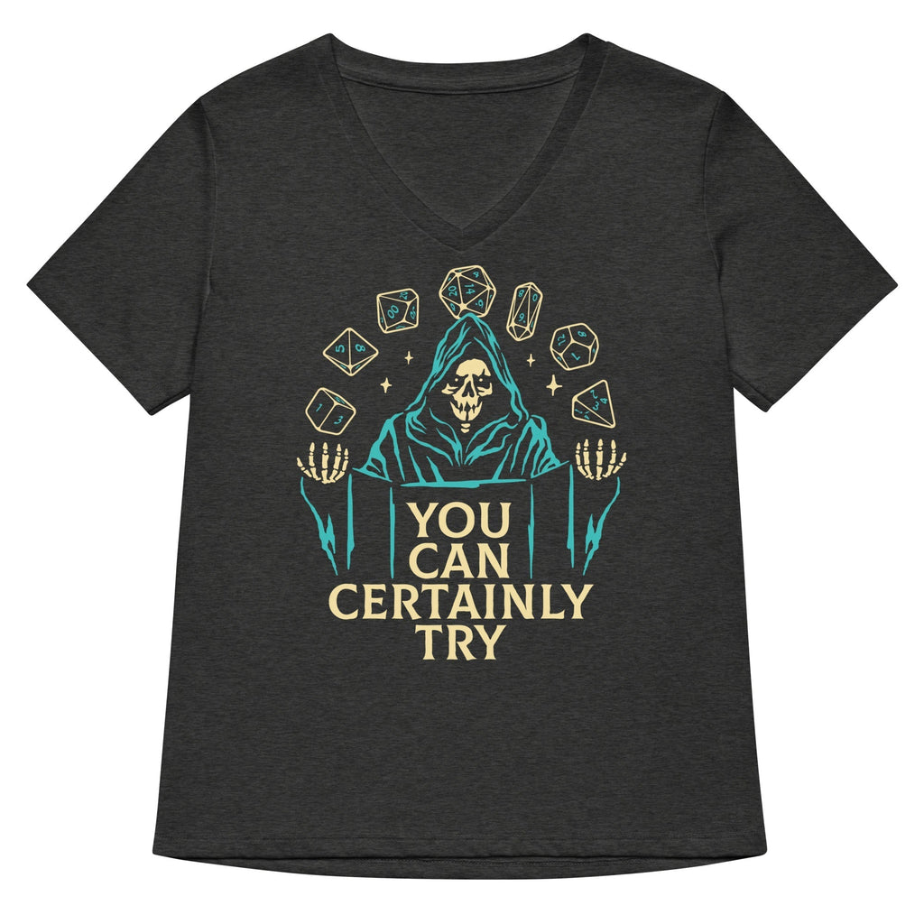 You Can Certainly Try Women's V-Neck Tee Hoodie, Sweatshirt | CoreVibeTees.com (Image 3)