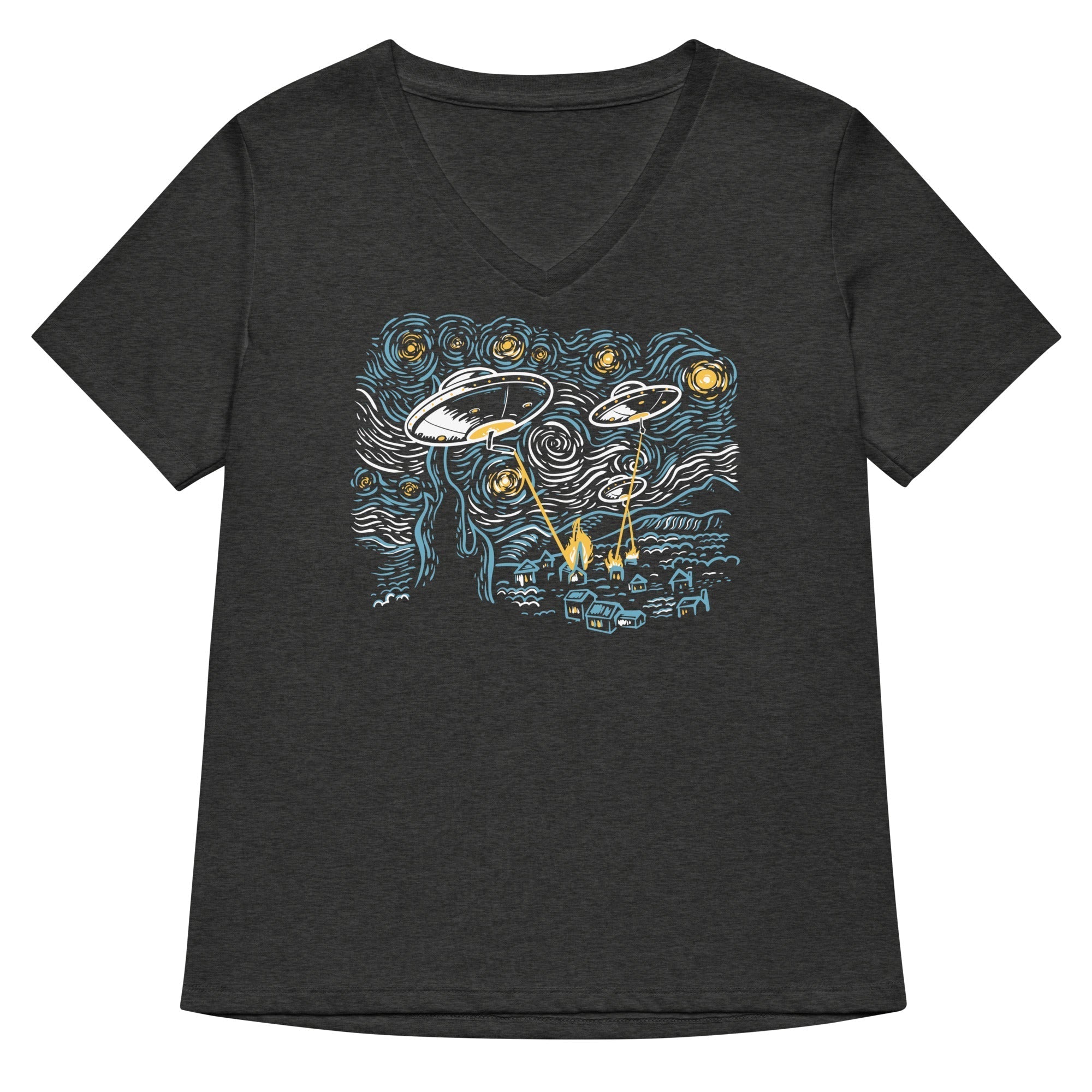 Starry Invasion Women's V-Neck Tee Hoodie, Sweatshirt | CoreVibeTees.com (Image 3)