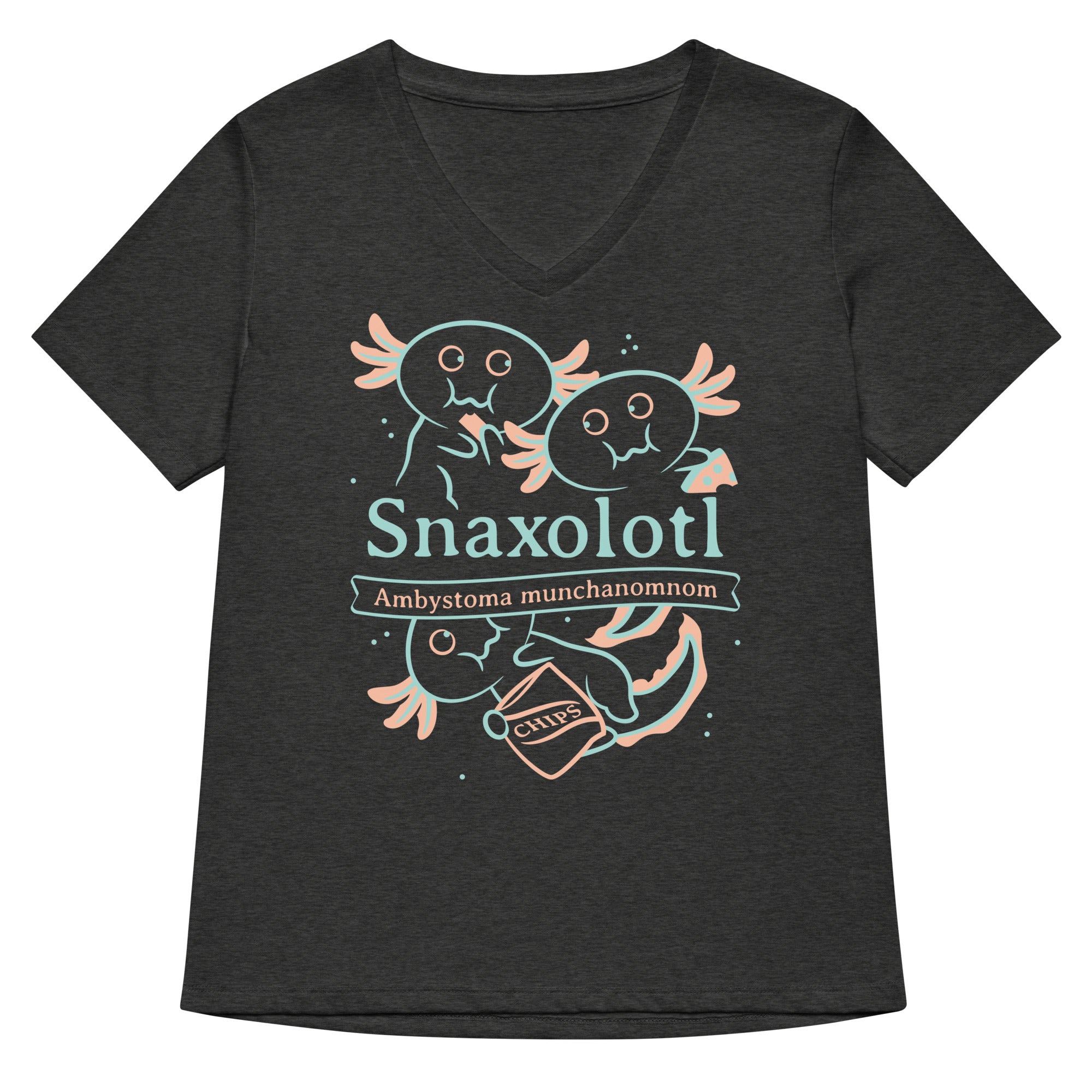 Snaxolotl Women's V-Neck Tee Hoodie, Sweatshirt | CoreVibeTees.com (Image 3)