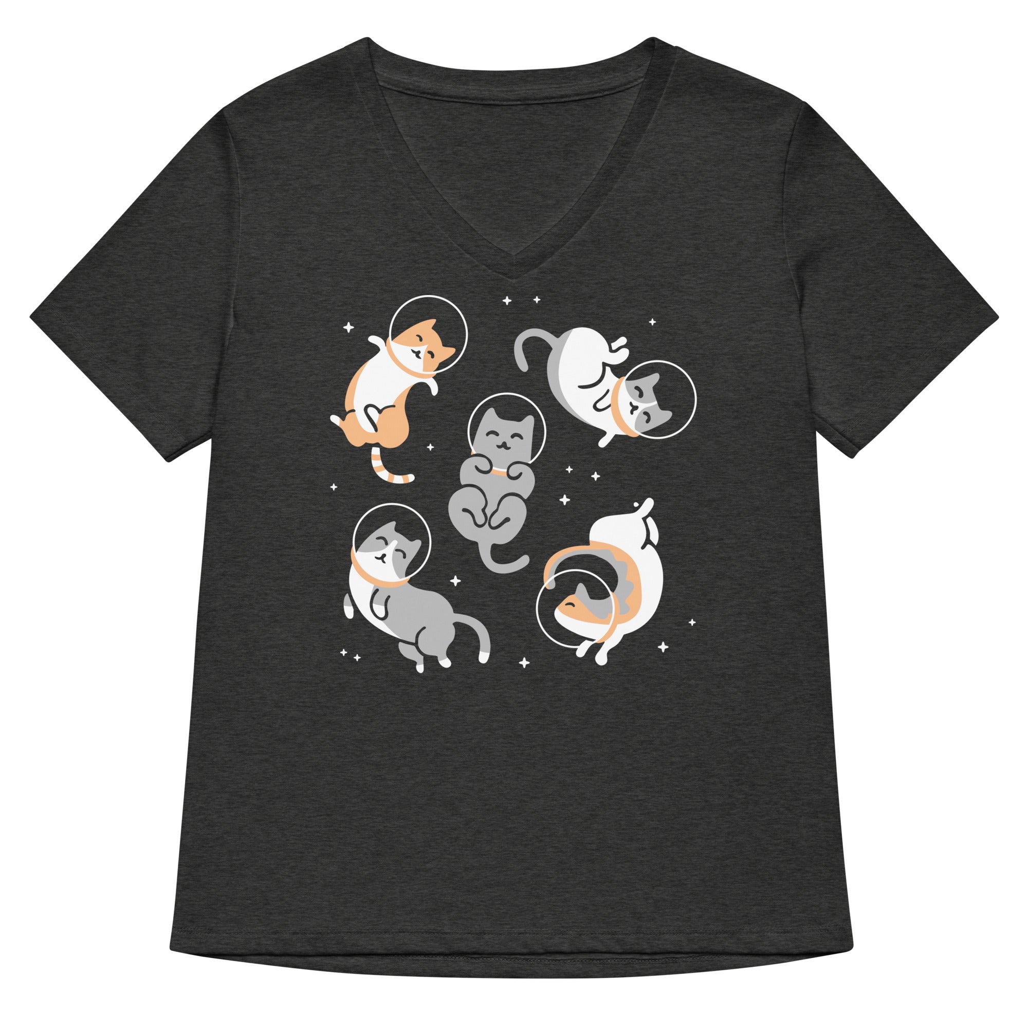 Cats In Space Women's V-Neck Tee Hoodie, Sweatshirt | CoreVibeTees.com (Image 3)