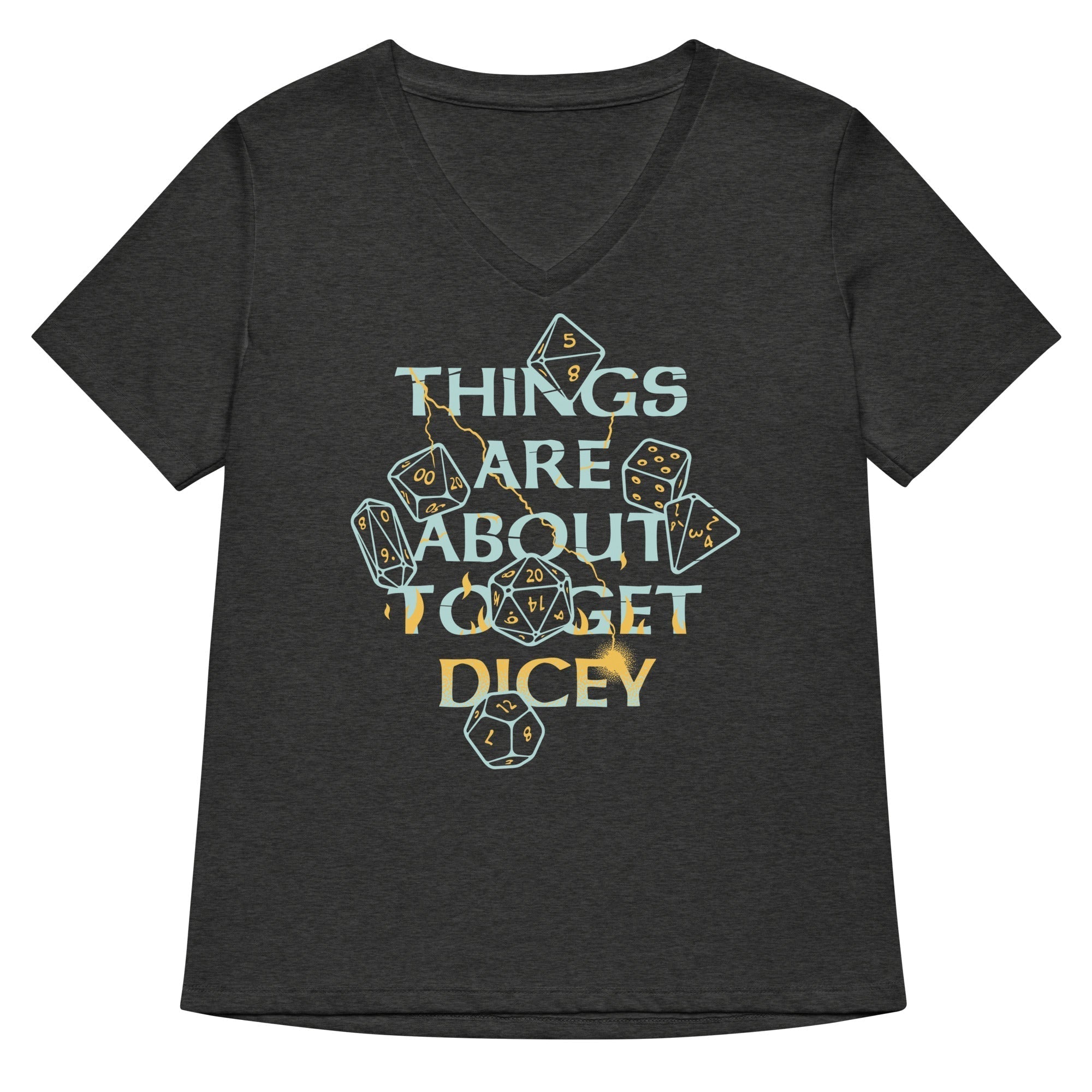 Things Are About To Get Dicey Women's V-Neck Tee Hoodie, Sweatshirt | CoreVibeTees.com (Image 3)