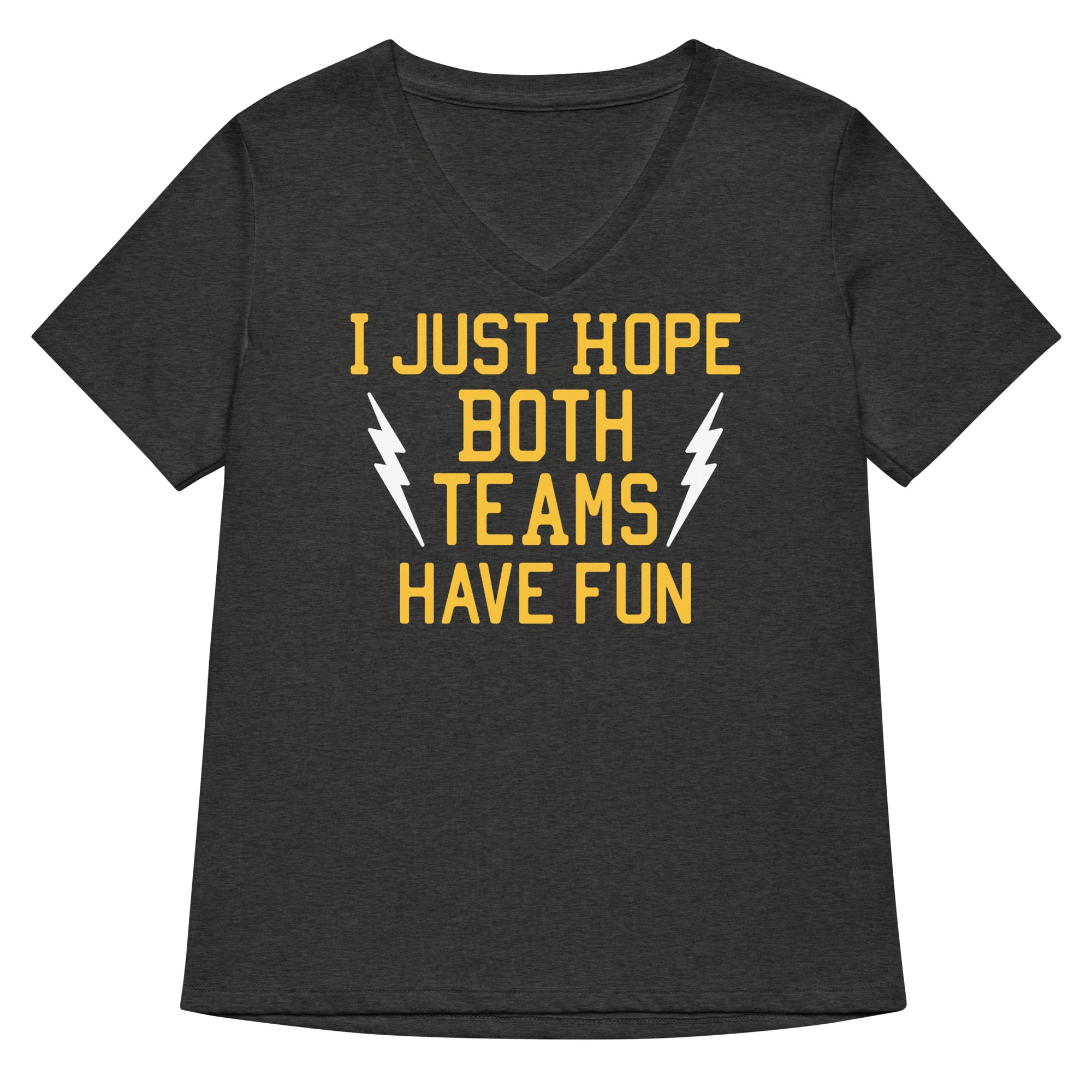 I Just Hope Both Teams Have Fun Women's V-Neck Tee Hoodie, Sweatshirt | CoreVibeTees.com (Image 3)