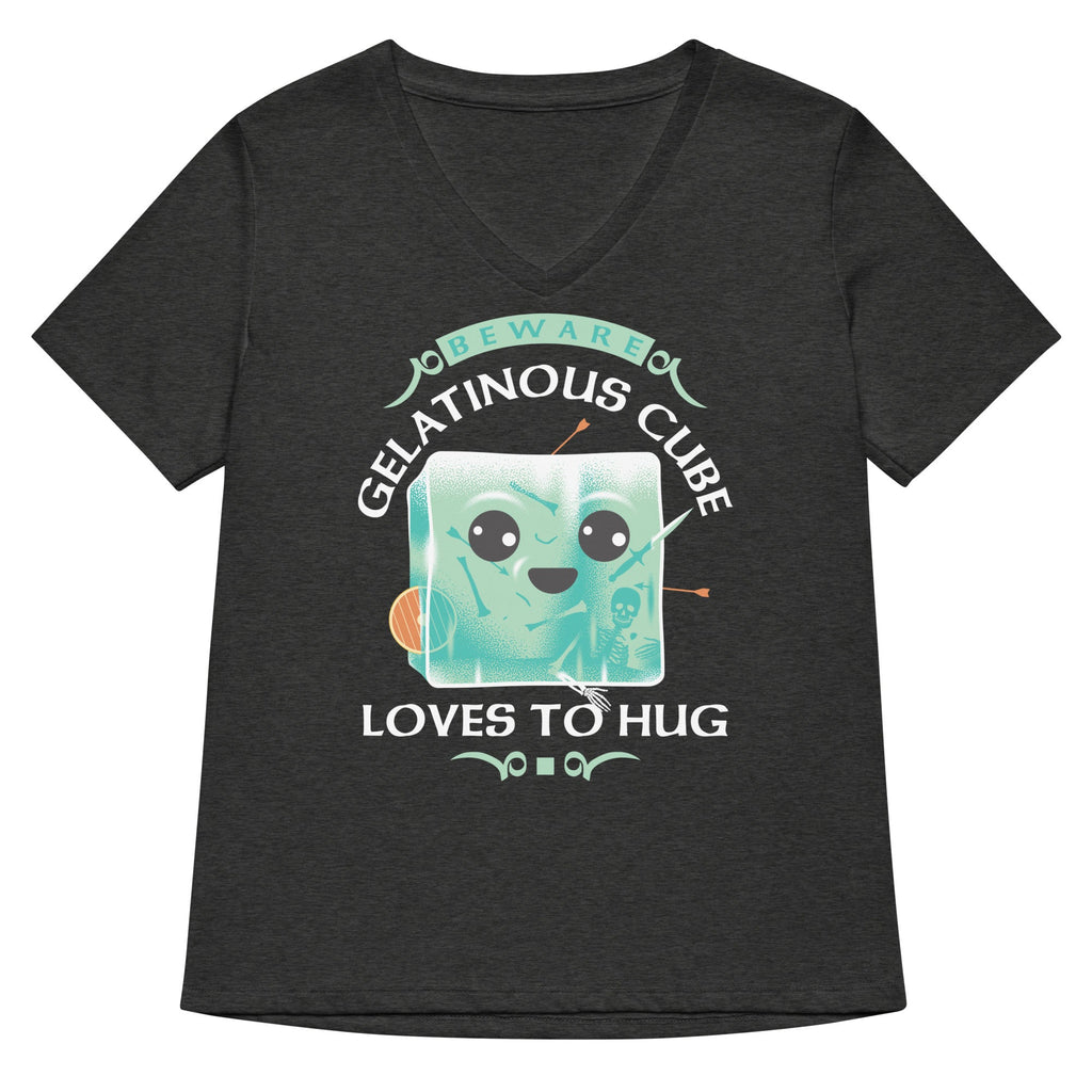 Gelatinous Cube Loves To Hug Women's V-Neck Tee Hoodie, Sweatshirt | CoreVibeTees.com (Image 3)