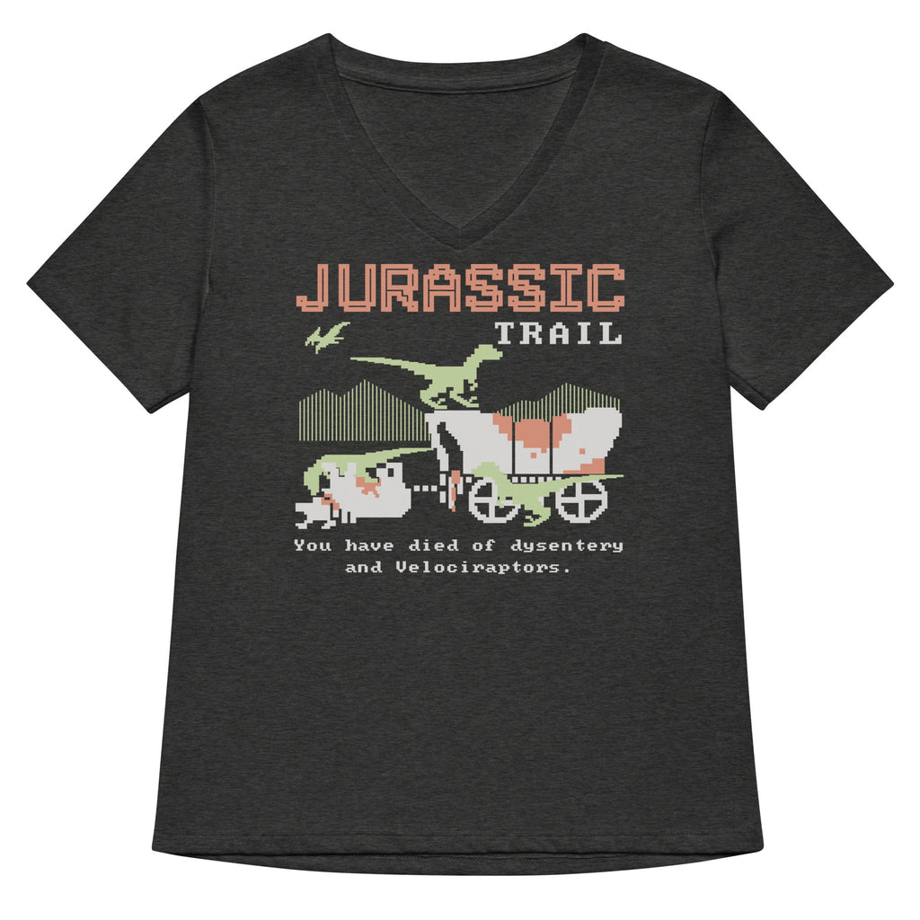 Jurassic Trail Women's V-Neck Tee Hoodie, Sweatshirt | CoreVibeTees.com (Image 3)