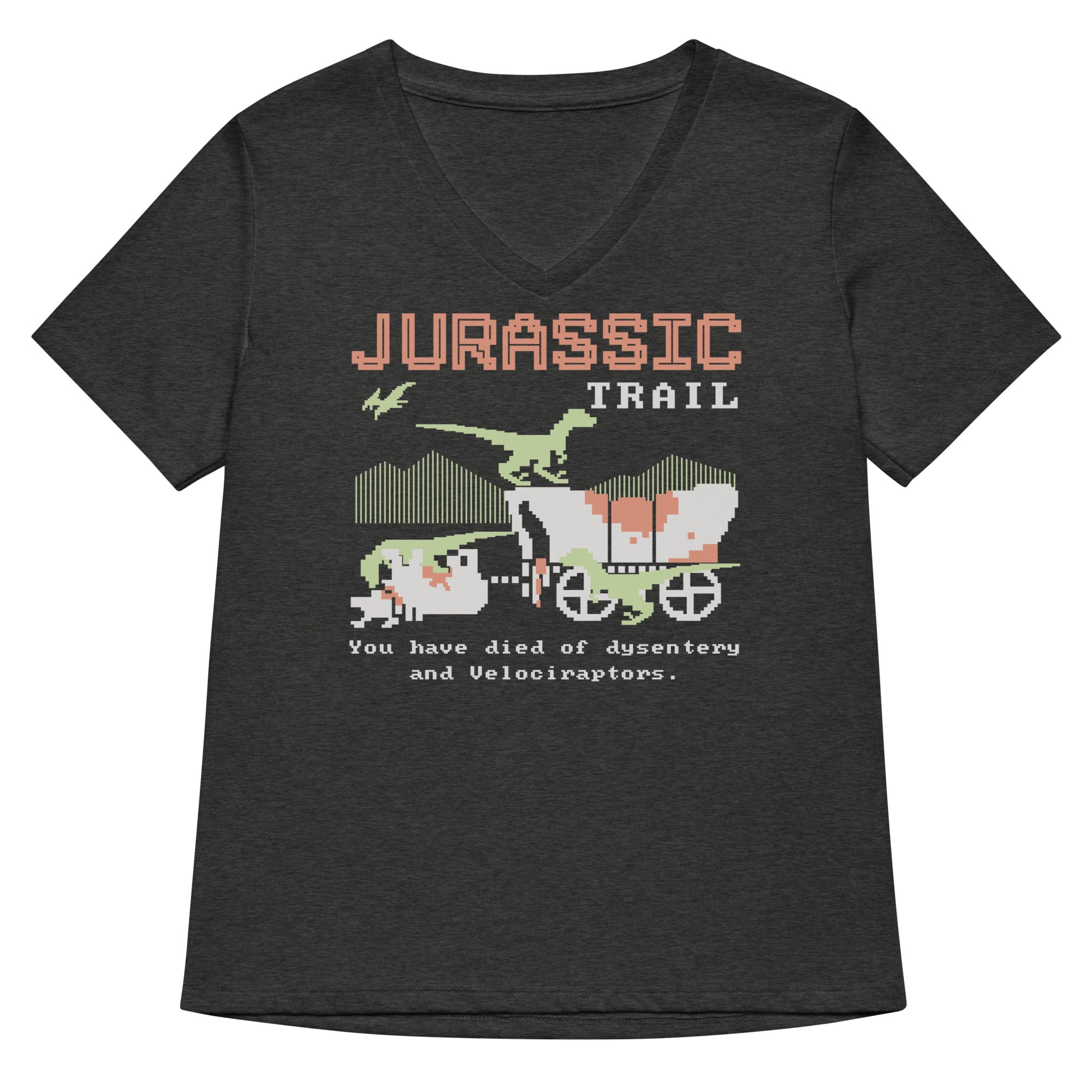 Jurassic Trail Women's V-Neck Tee Hoodie, Sweatshirt | CoreVibeTees.com (Image 3)