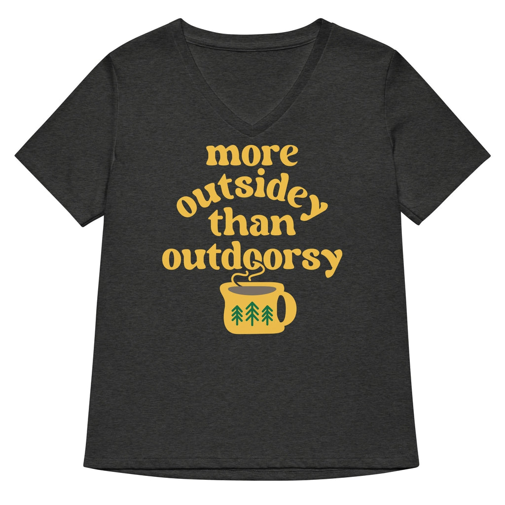 More Outsidey Than Outdoorsy Women's V-Neck Tee Hoodie, Sweatshirt | CoreVibeTees.com (Image 4)