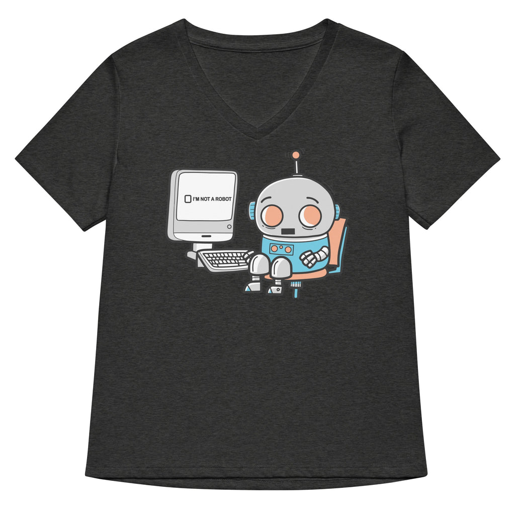 Robot Captcha Women's V-Neck Tee Hoodie, Sweatshirt | CoreVibeTees.com (Image 3)