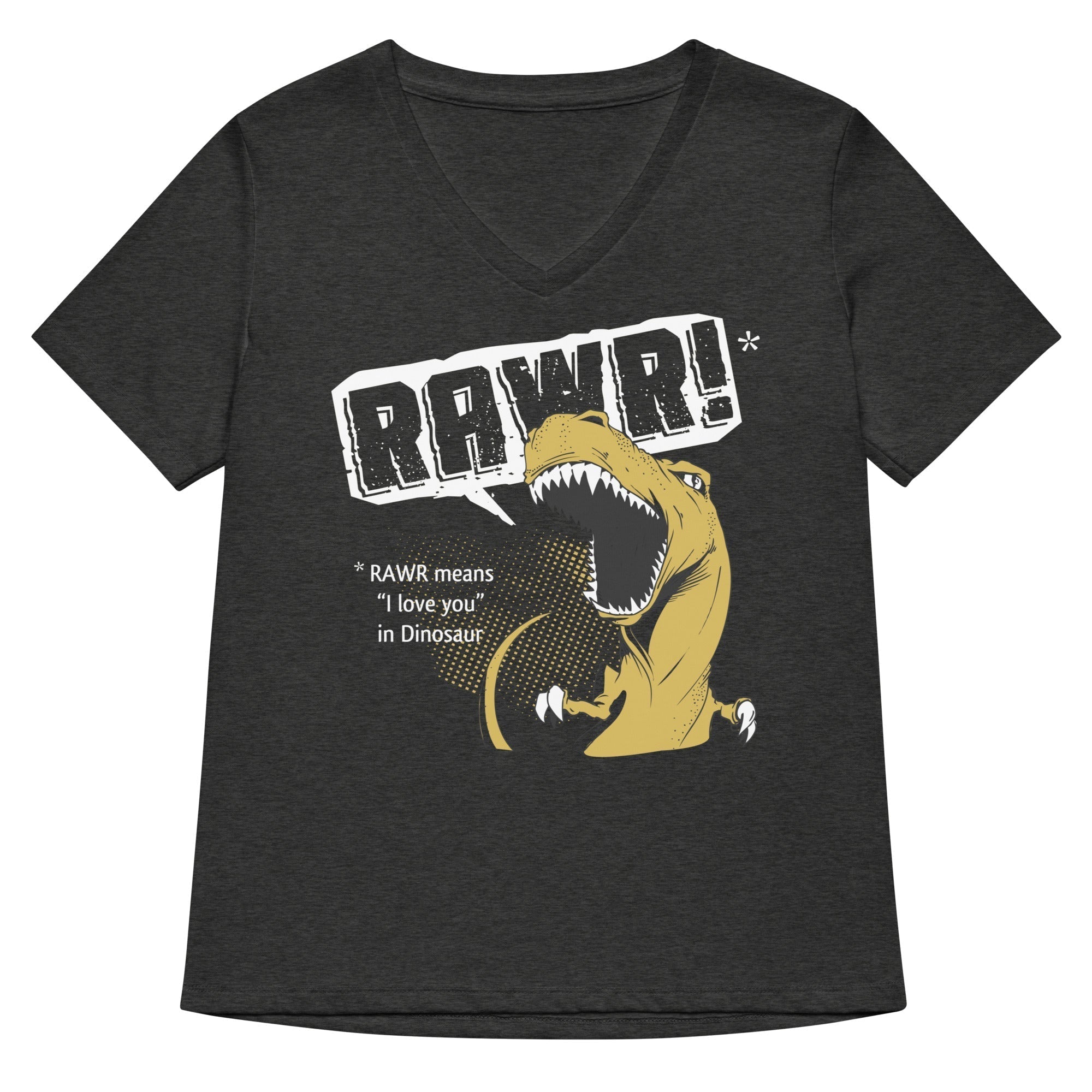 Rawr Means I Love You Women's V-Neck Tee Hoodie, Sweatshirt | CoreVibeTees.com (Image 3)