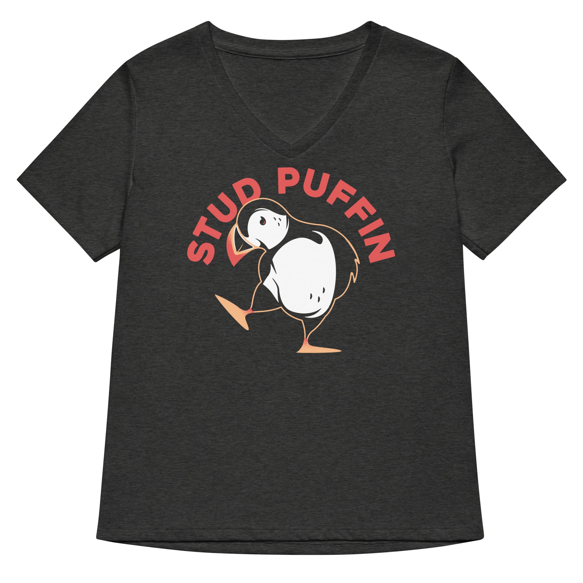 Stud Puffin Women's V-Neck Tee Hoodie, Sweatshirt | CoreVibeTees.com (Image 3)