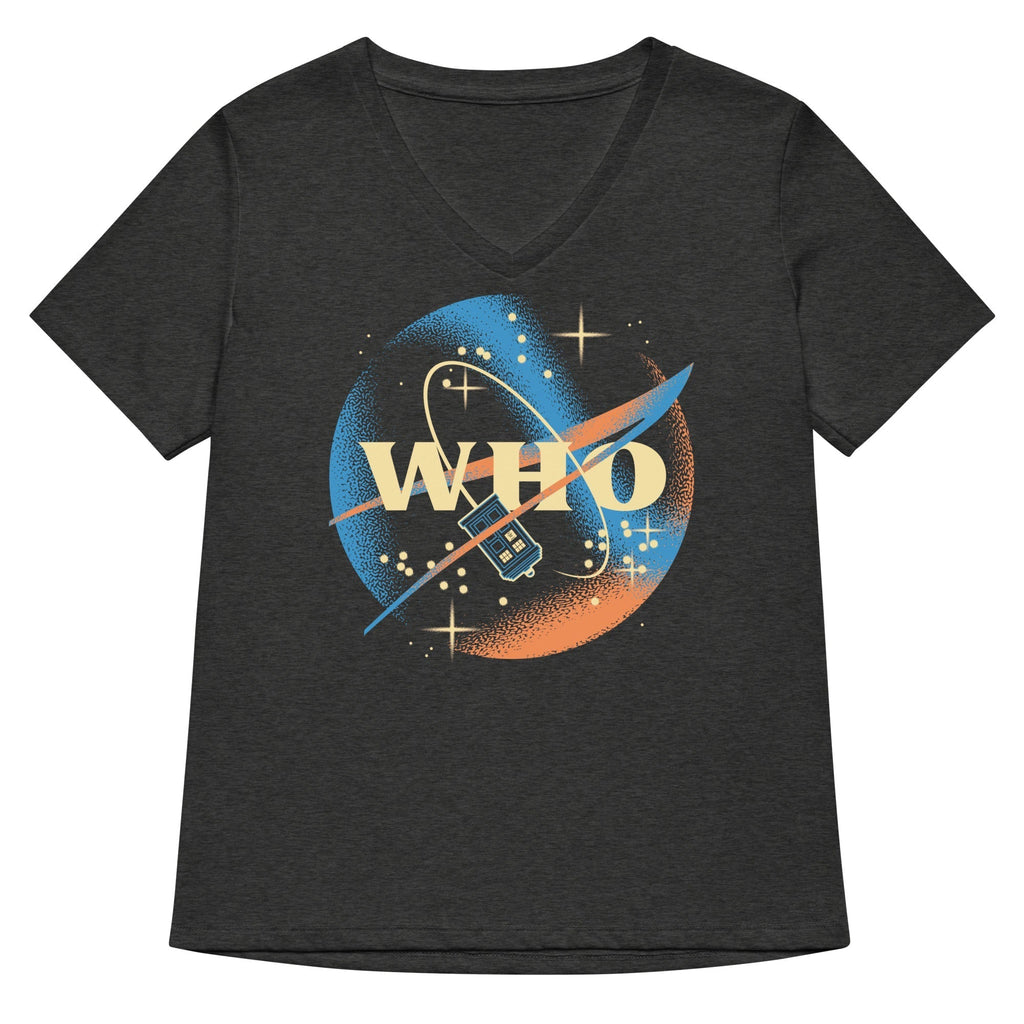 Who Space Administration Women's V-Neck Tee Hoodie, Sweatshirt | CoreVibeTees.com (Image 3)