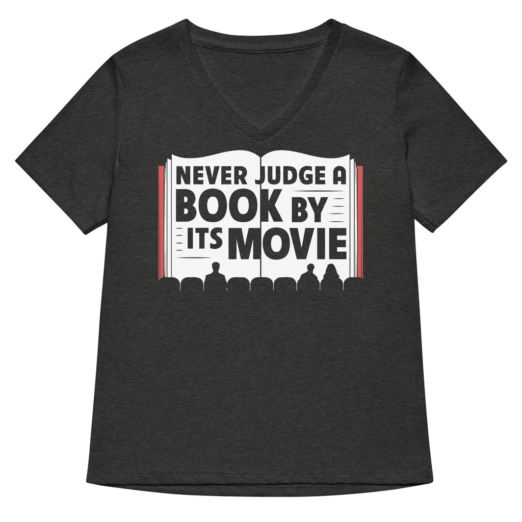Never Judge A Book By Its Movie Women's V-Neck Tee Hoodie, Sweatshirt | CoreVibeTees.com (Image 3)